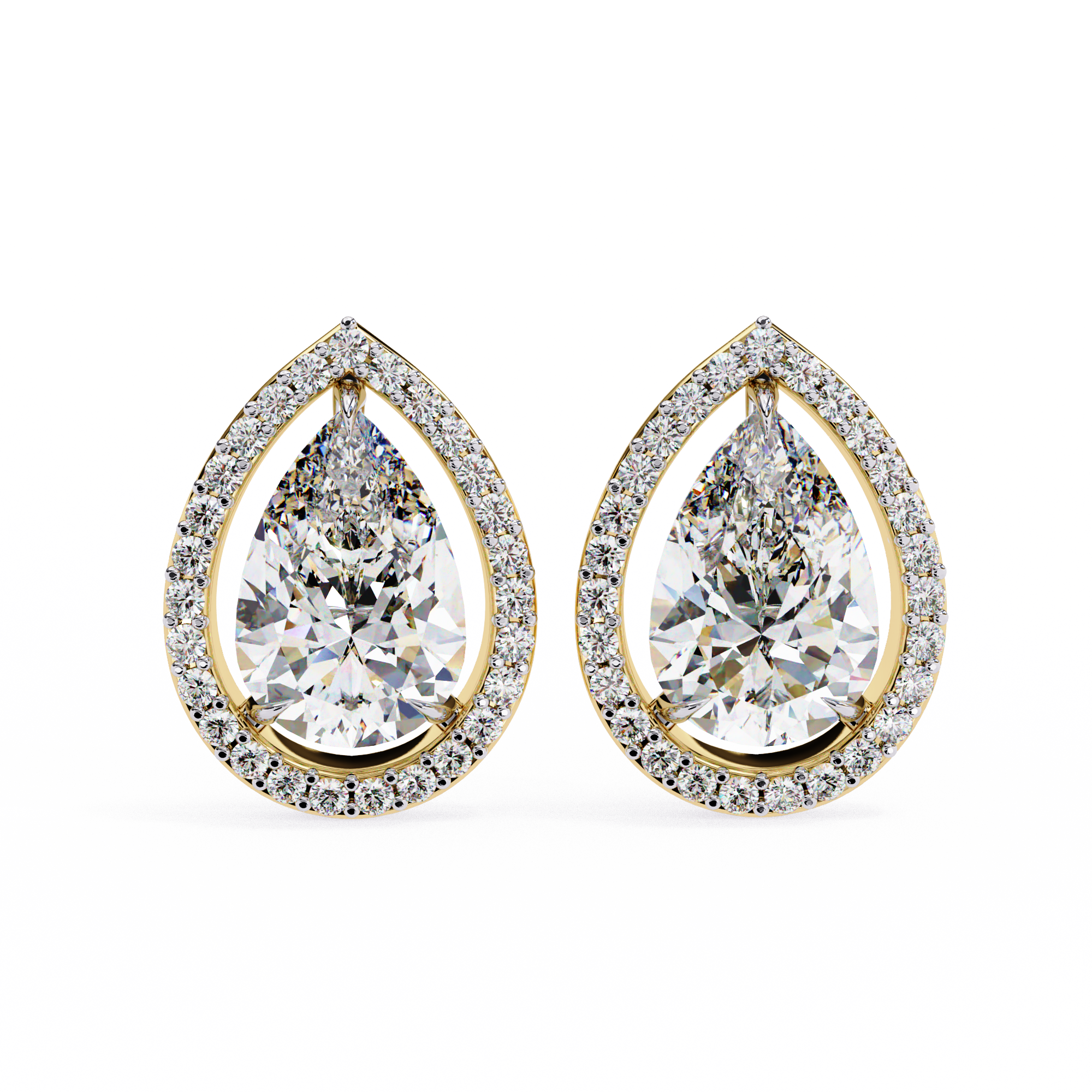 0.81 carat round pear earring 18K