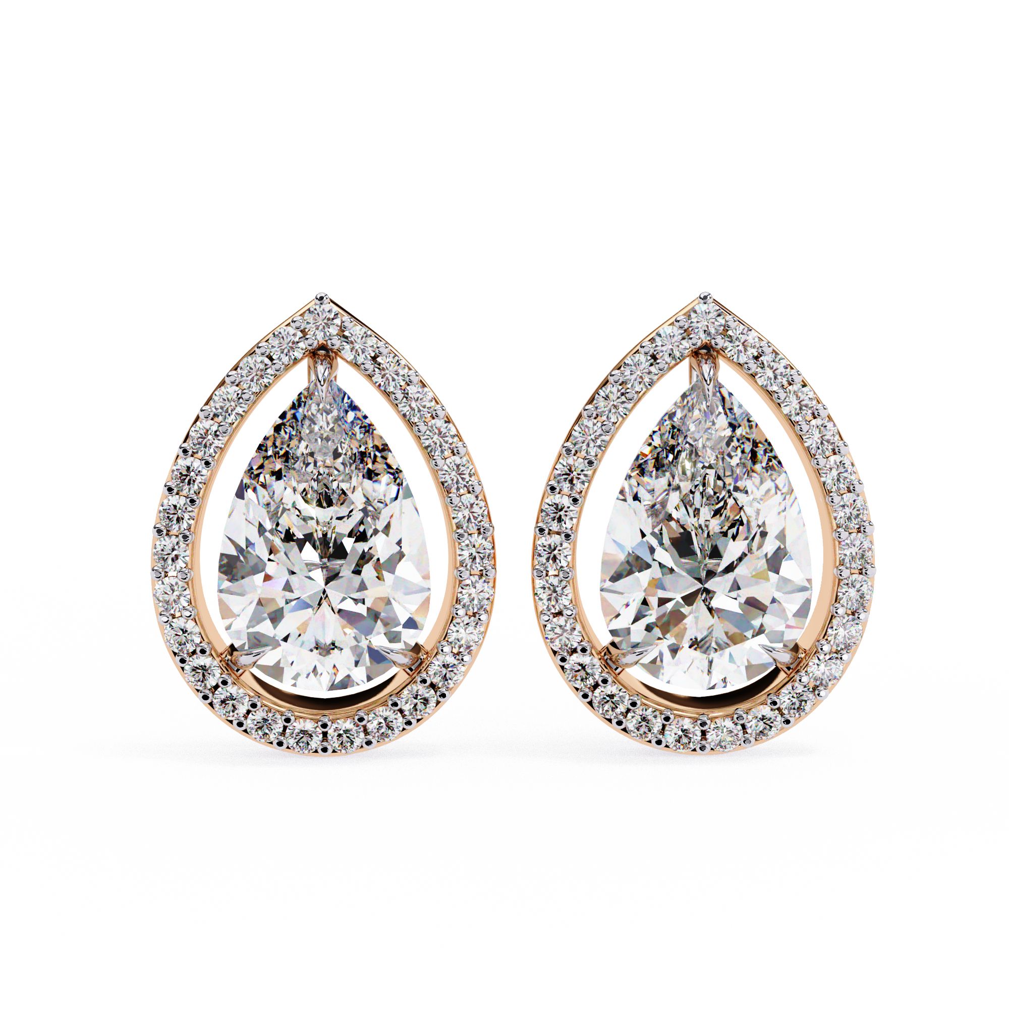 0.81 carat round pear earring