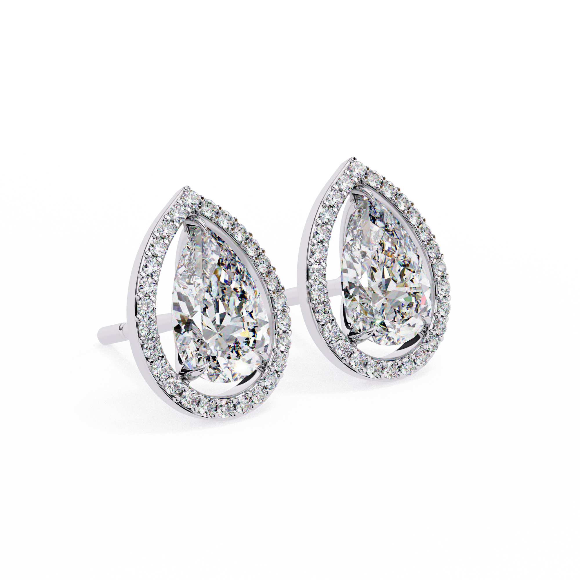 0.81 carat round pear earring 18K