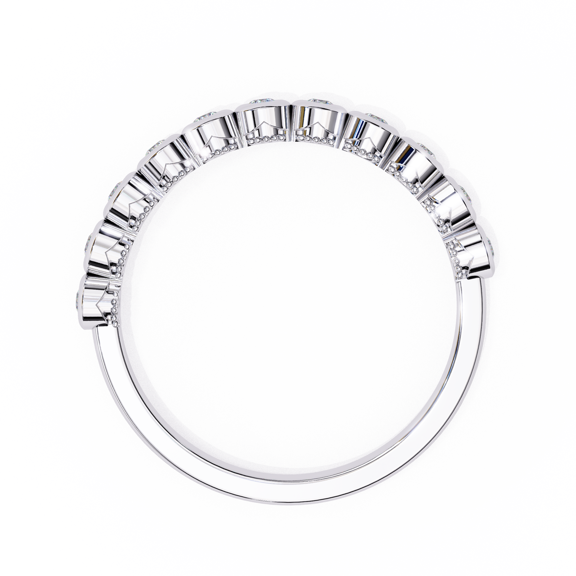 0.17 ct Radiant Whisper Band 9k