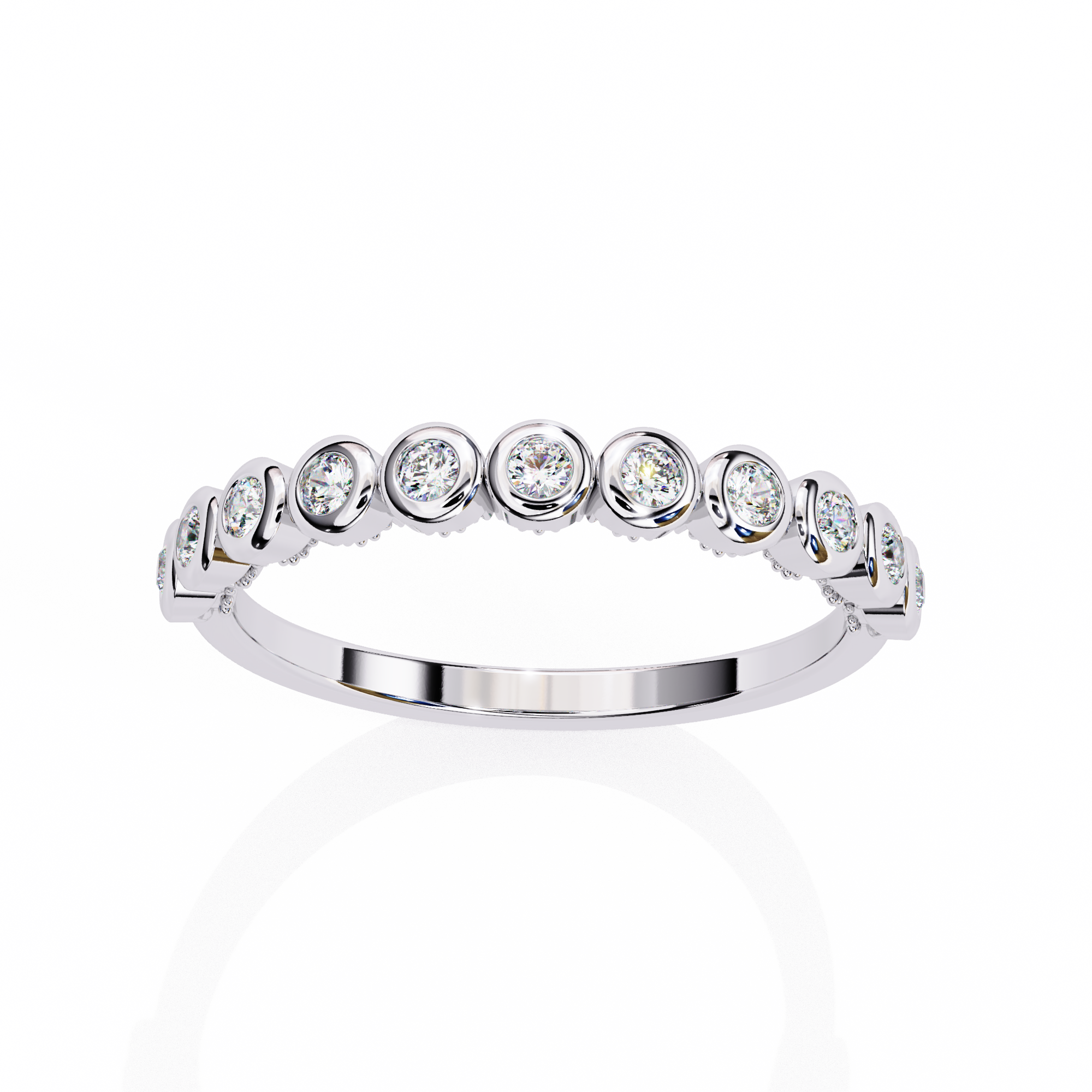 0.17 ct Radiant Whisper Band 9k