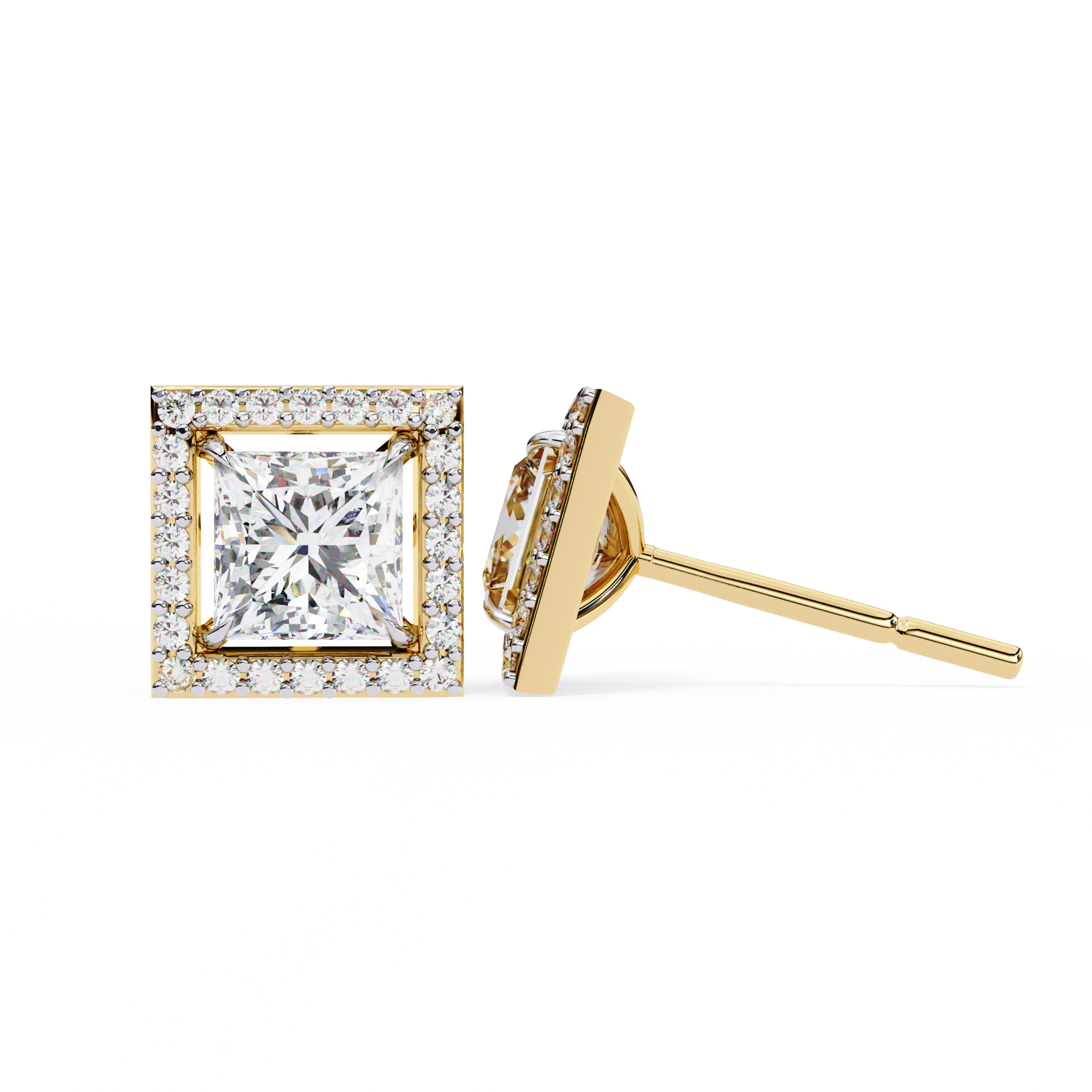 0.84 ct Regal Halo Earrings 9k