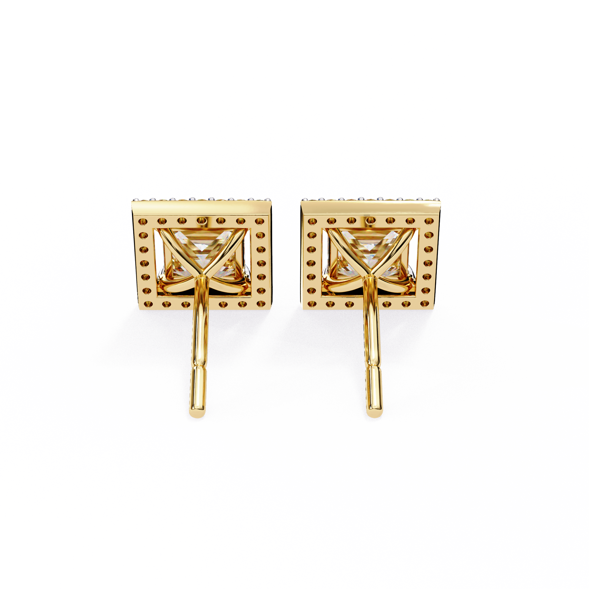 0.84 ct Regal Halo Earrings 9k