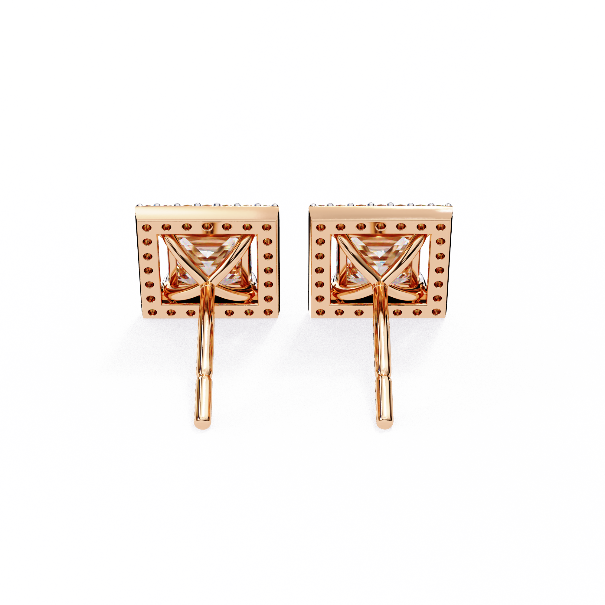 0.84 ct Regal Halo Earrings 9k