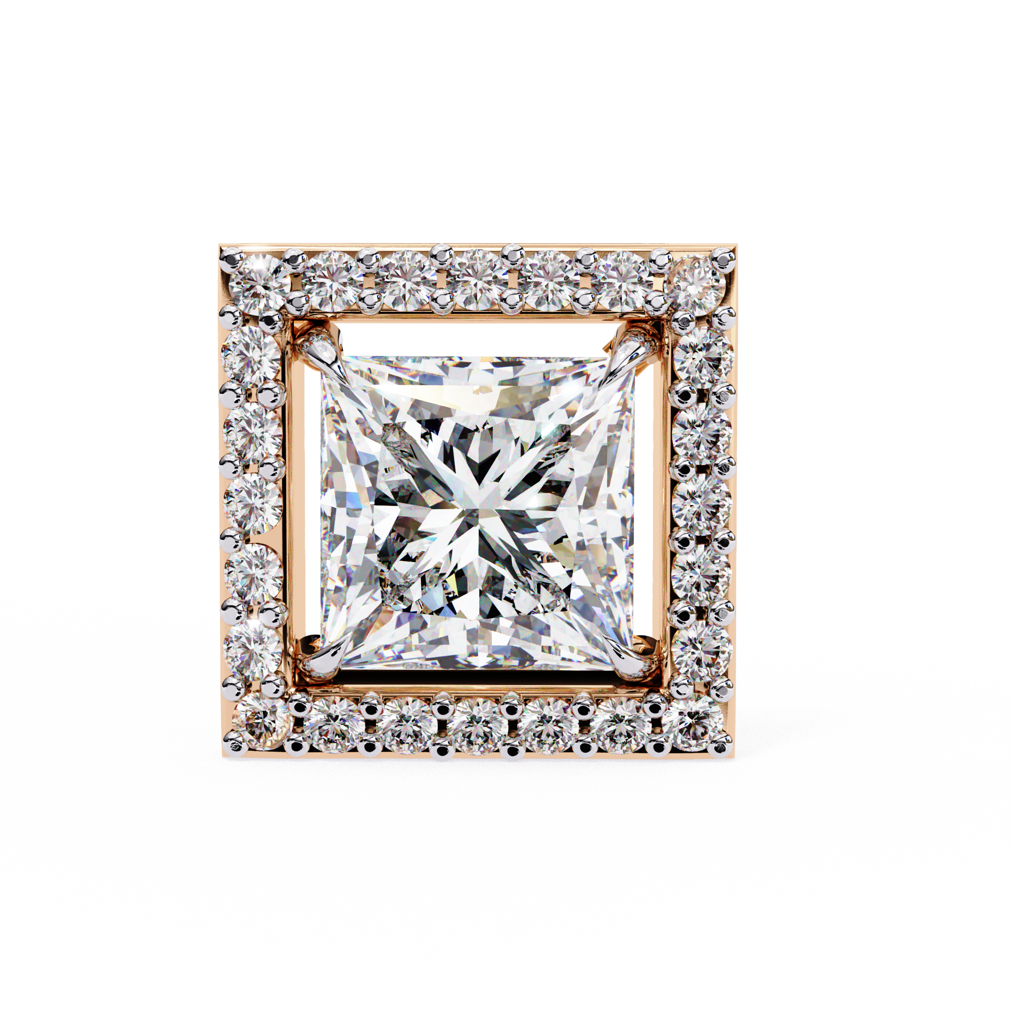 0.84 ct Regal Halo Earrings 9k