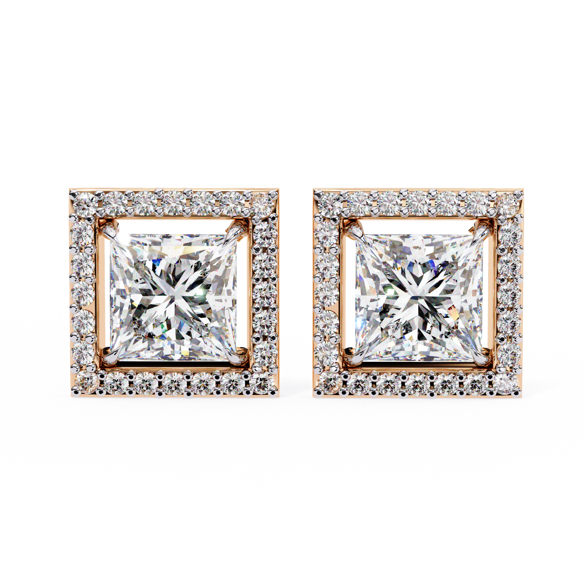 0.84 ct Regal Halo Earrings 9k