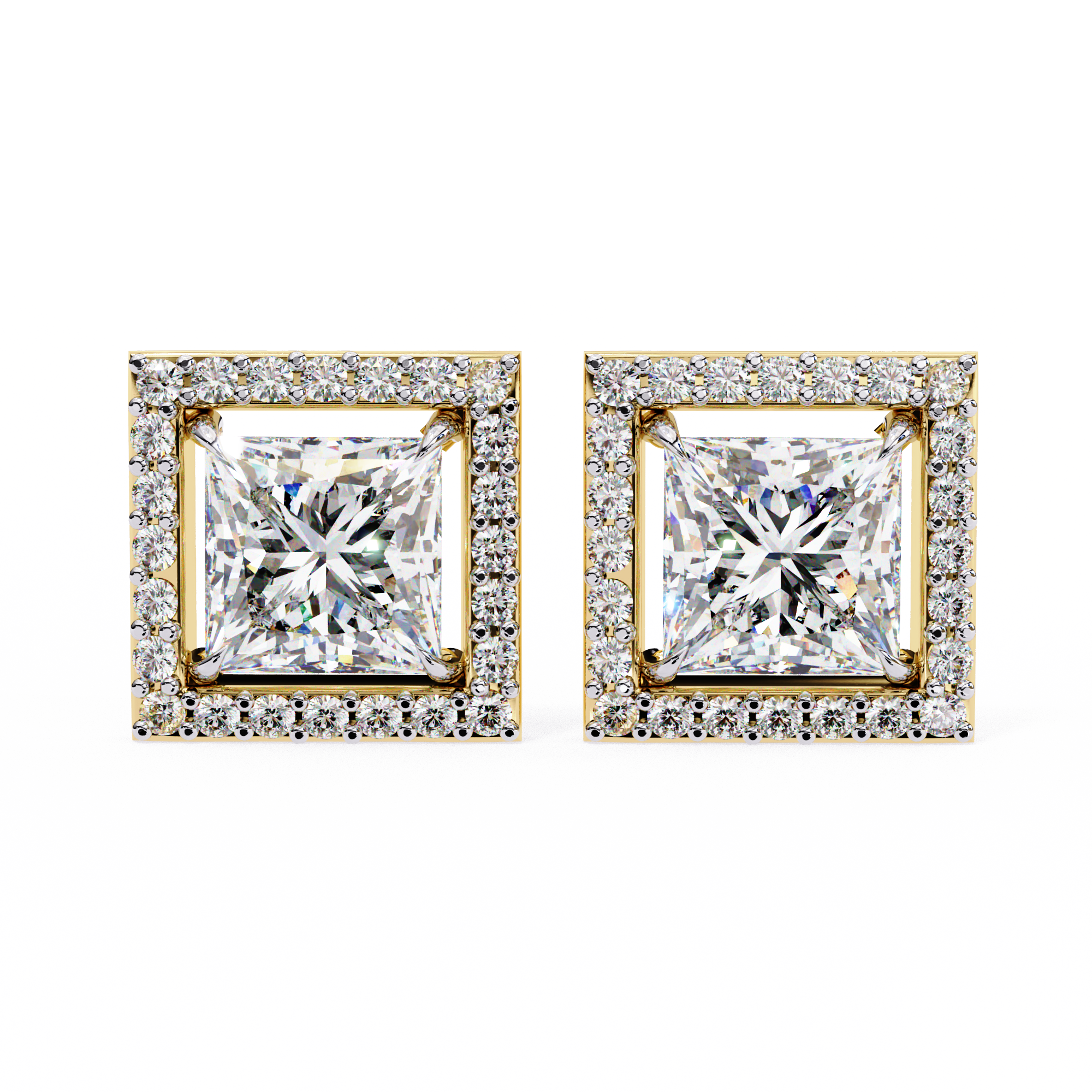 0.84 ct Regal Halo Earrings 9k