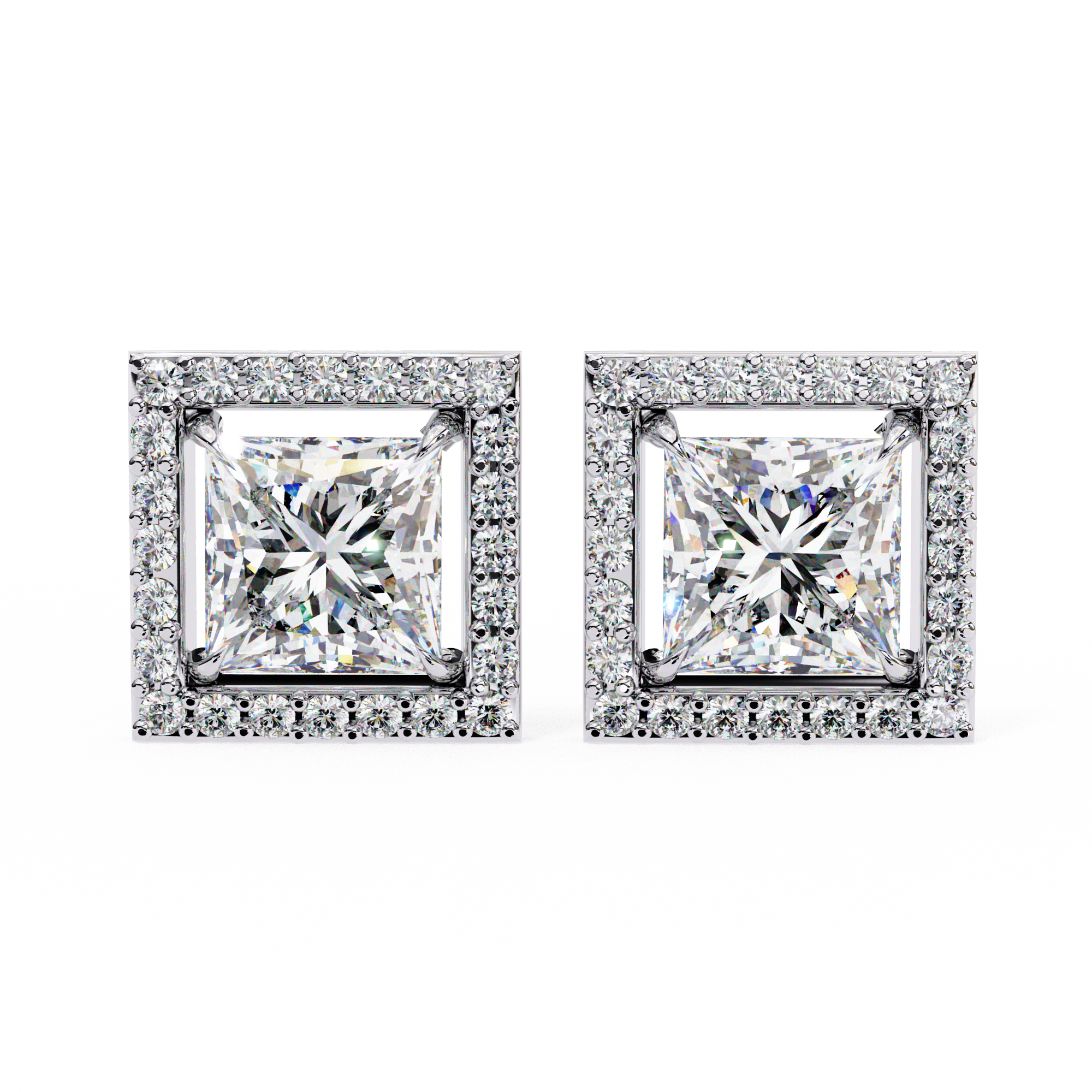 0.84 ct Regal Halo Earrings 9k