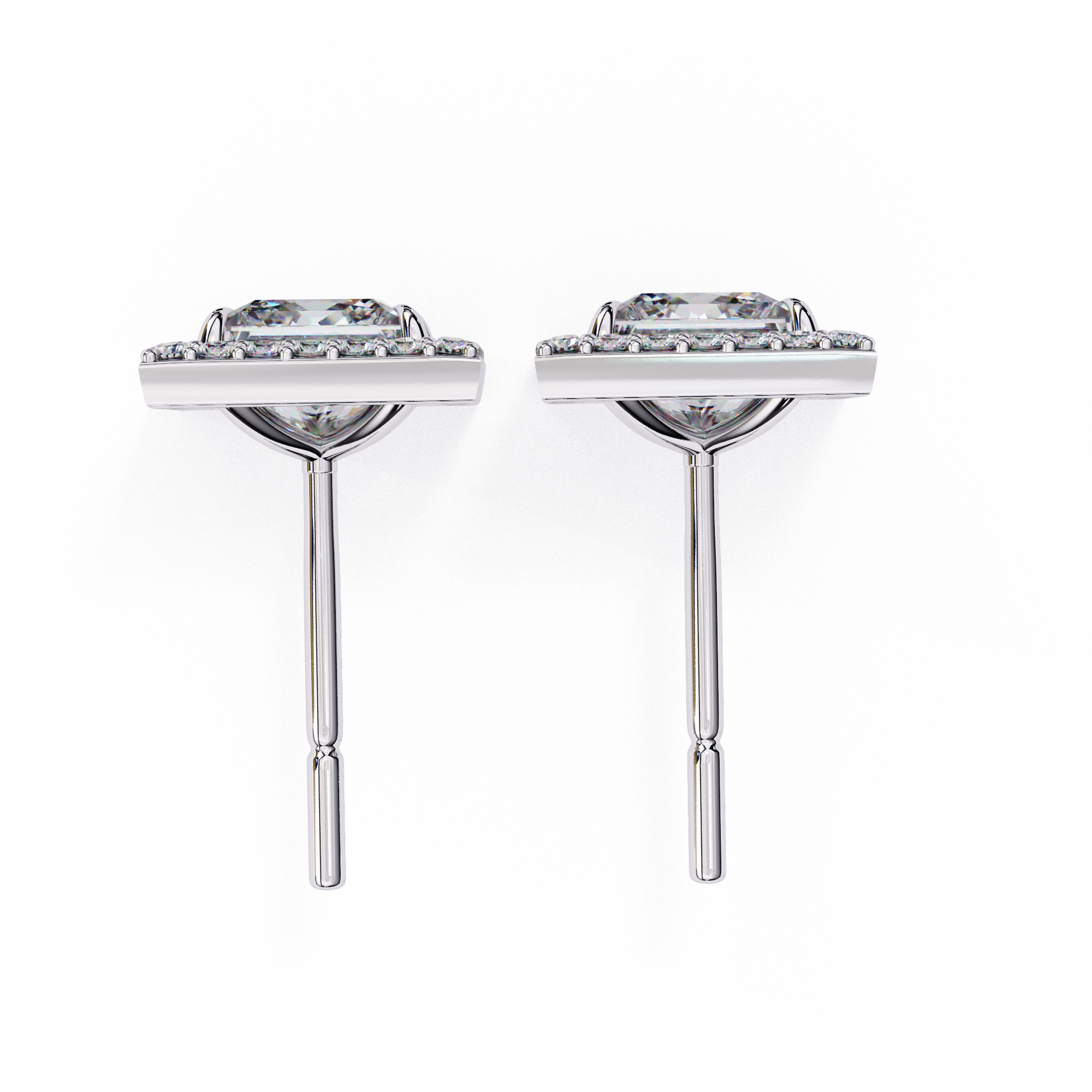 0.84 ct Regal Halo Earrings 9k