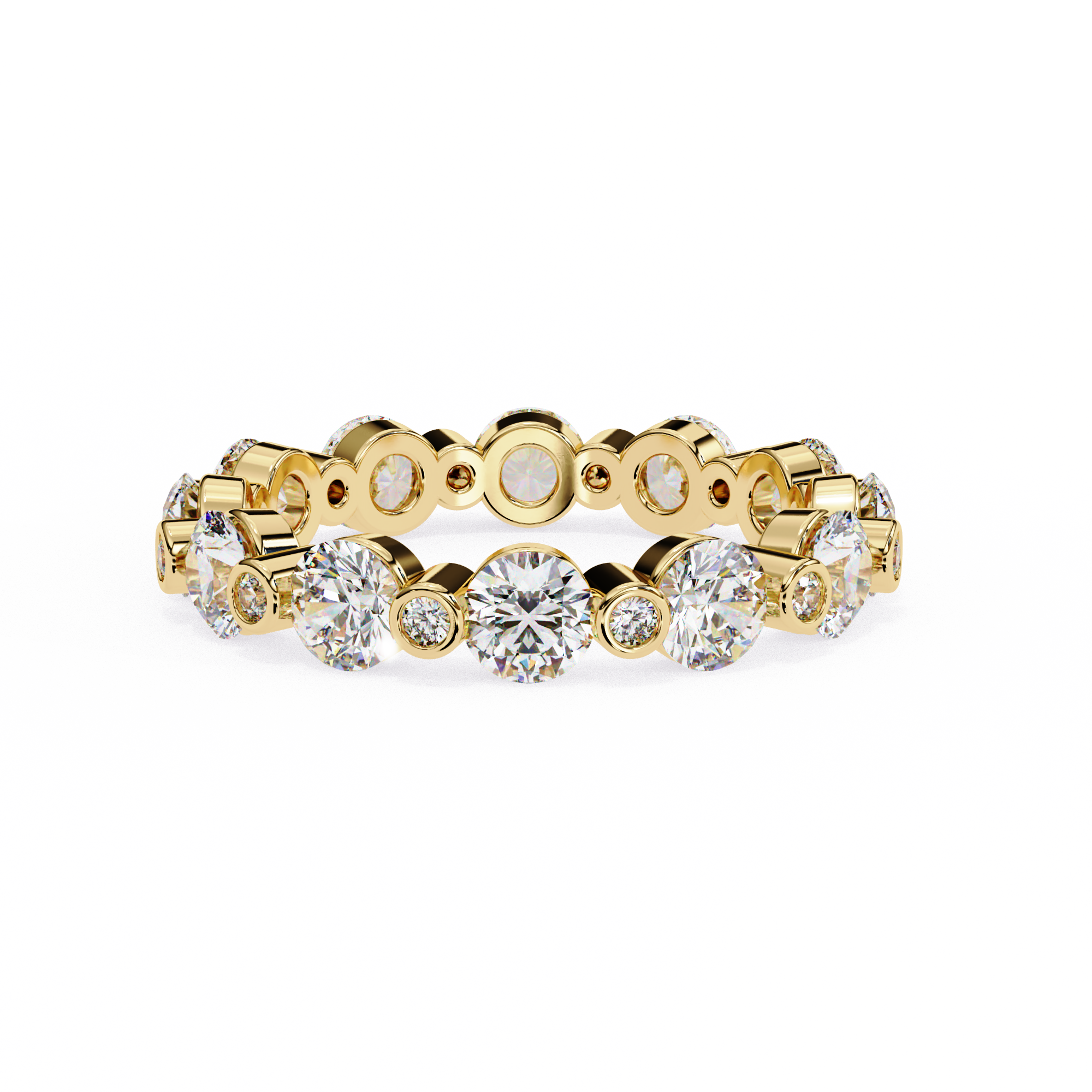 2.46 carat round band 14K