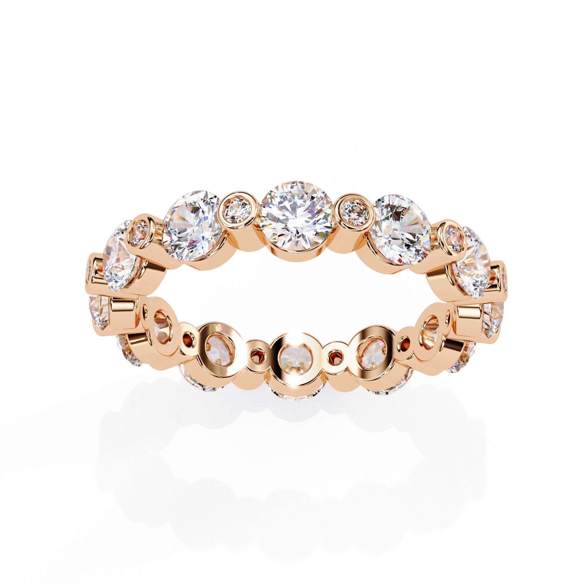 2.46 carat round band 14K