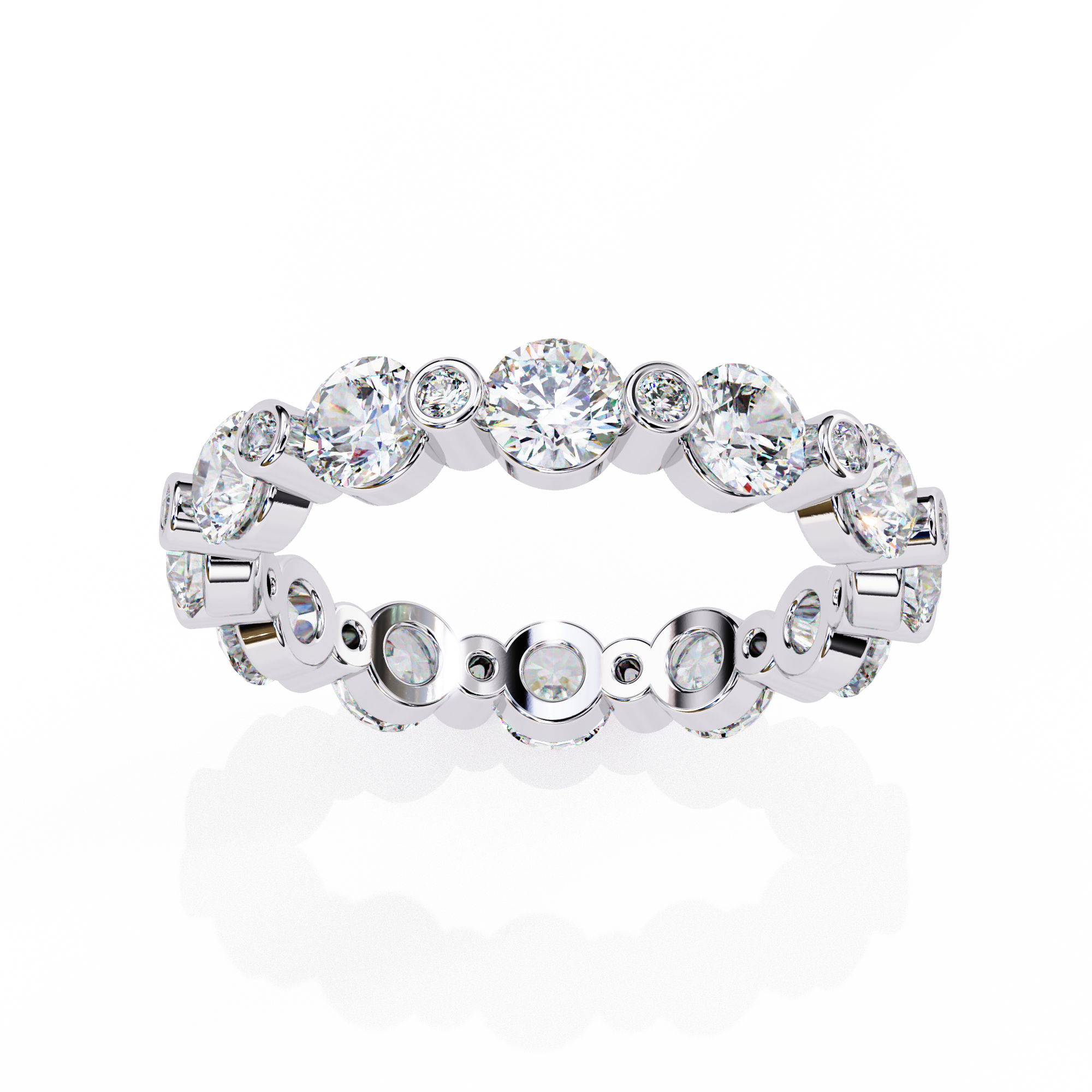 2.46 carat round band 14K