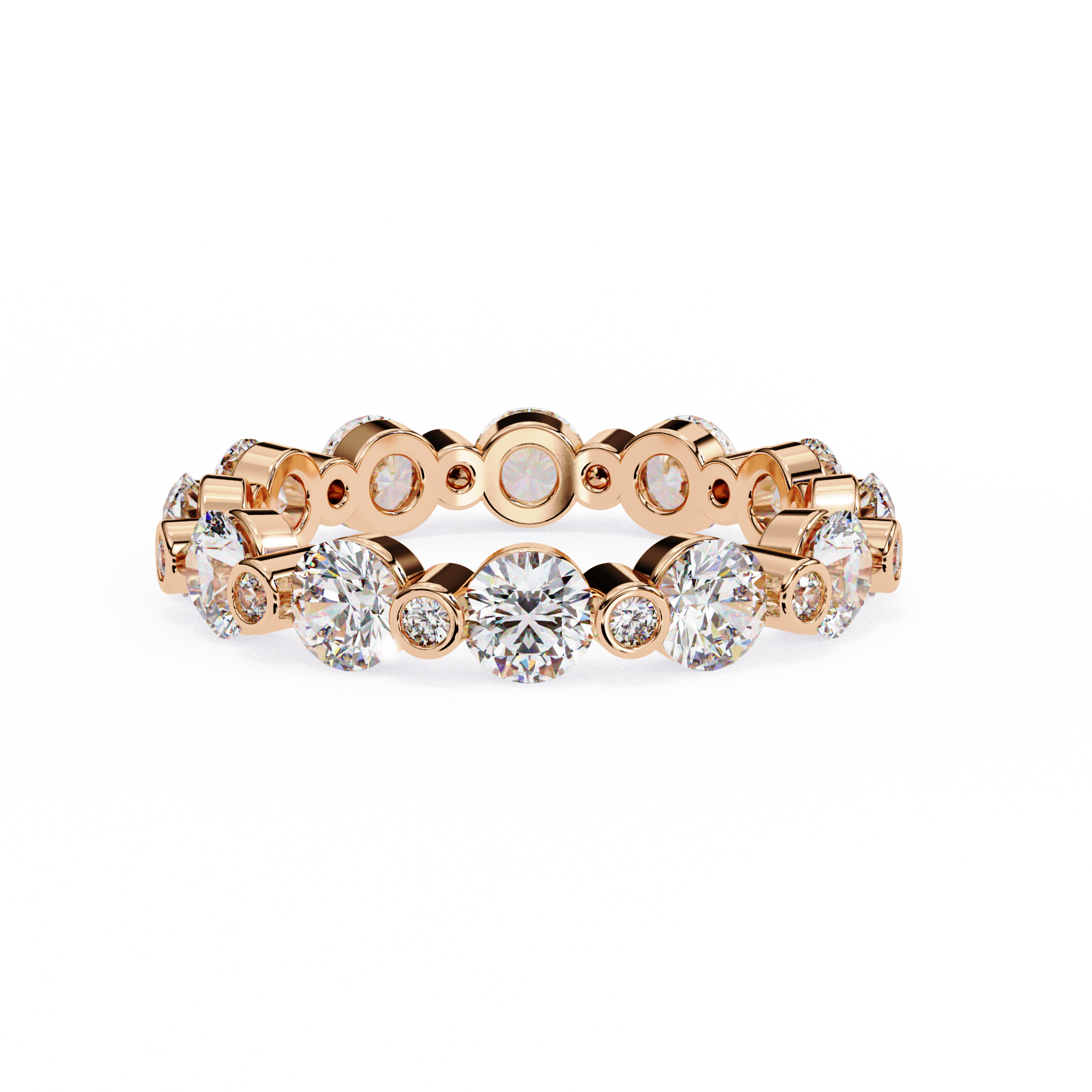 2.46 carat round band 14K