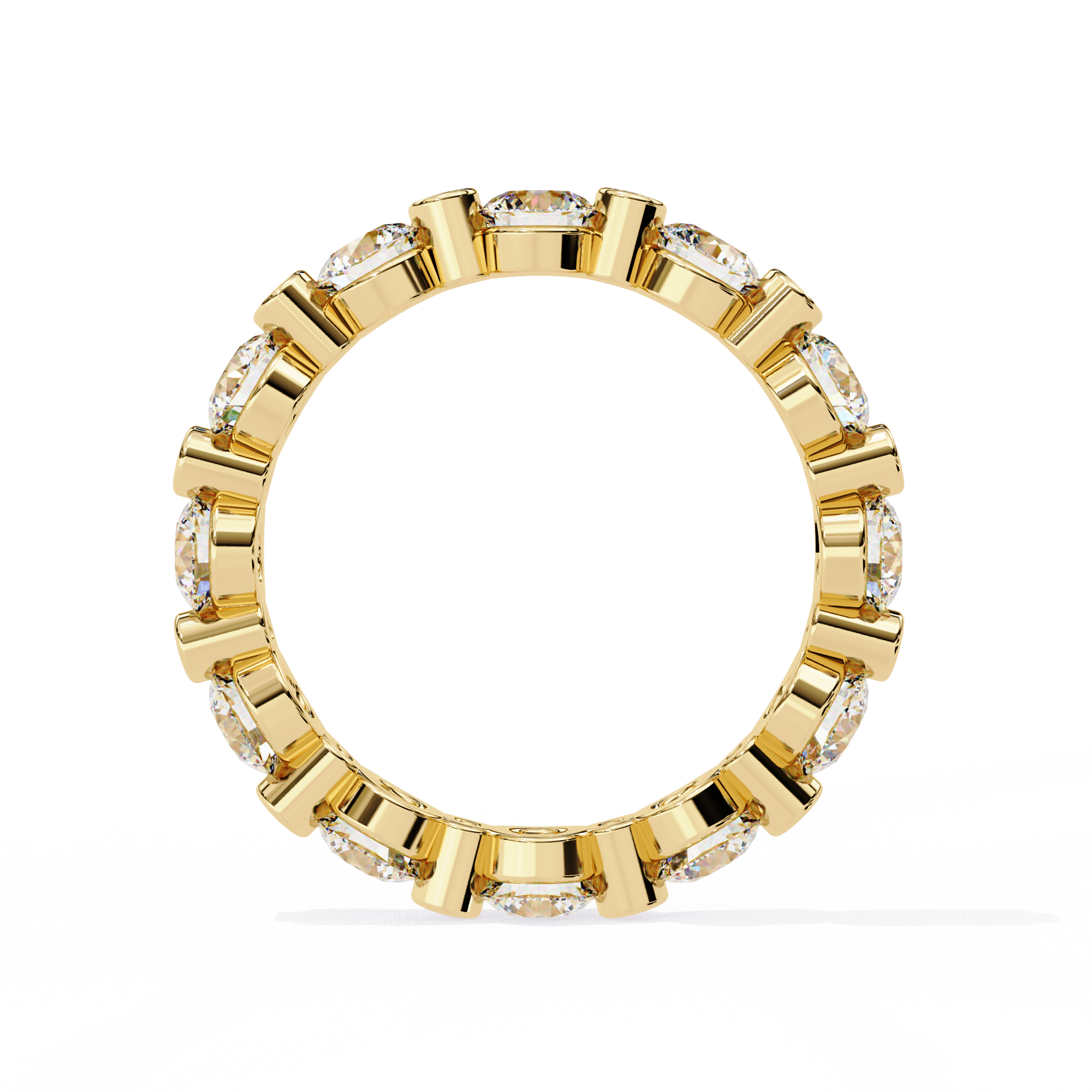 2.46 carat round band 14K