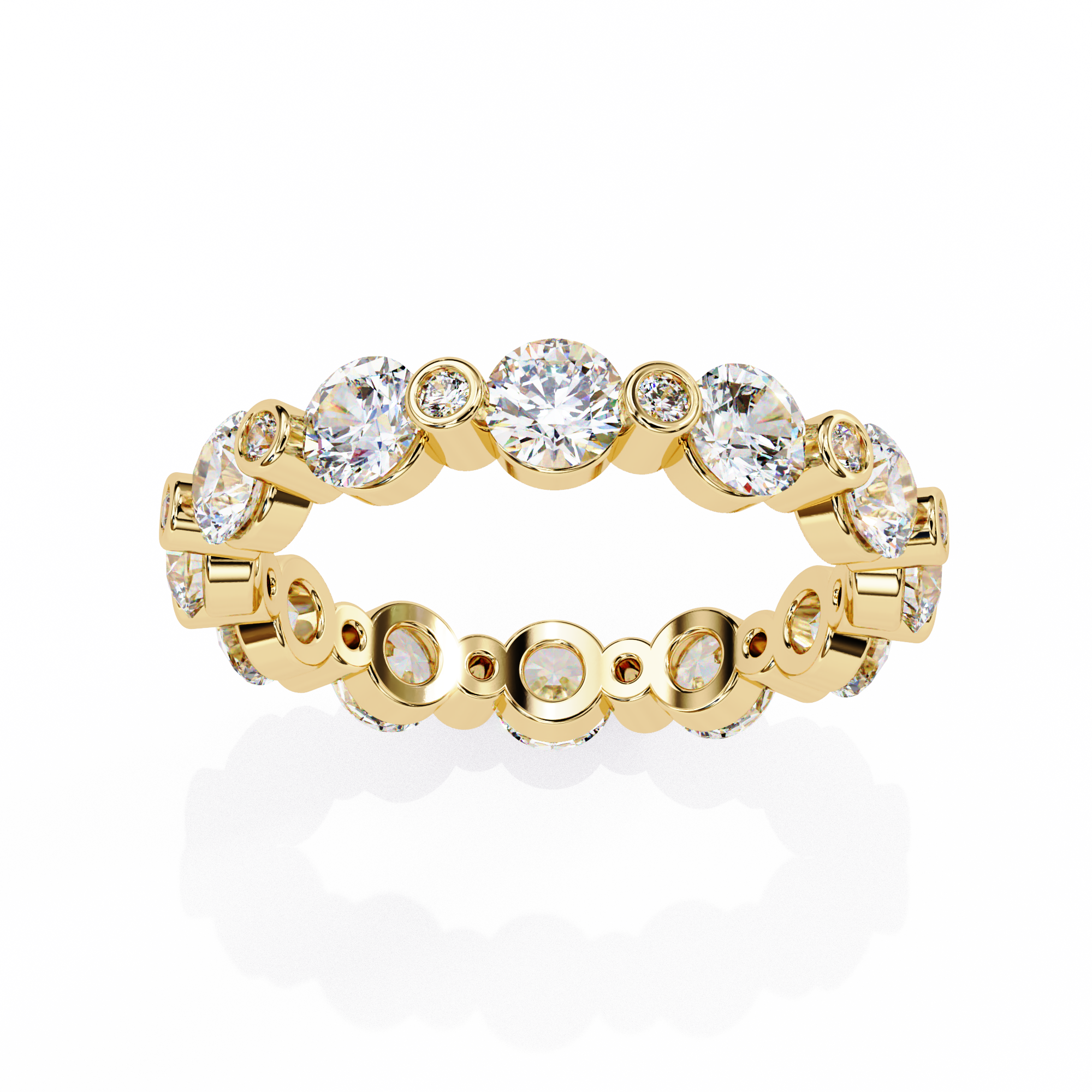 2.46 carat round band 14K