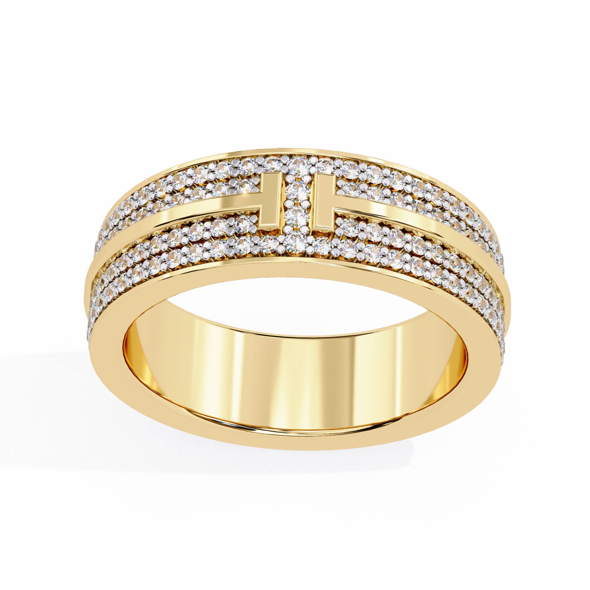 0.81 ct Radiant Unity Band 9k