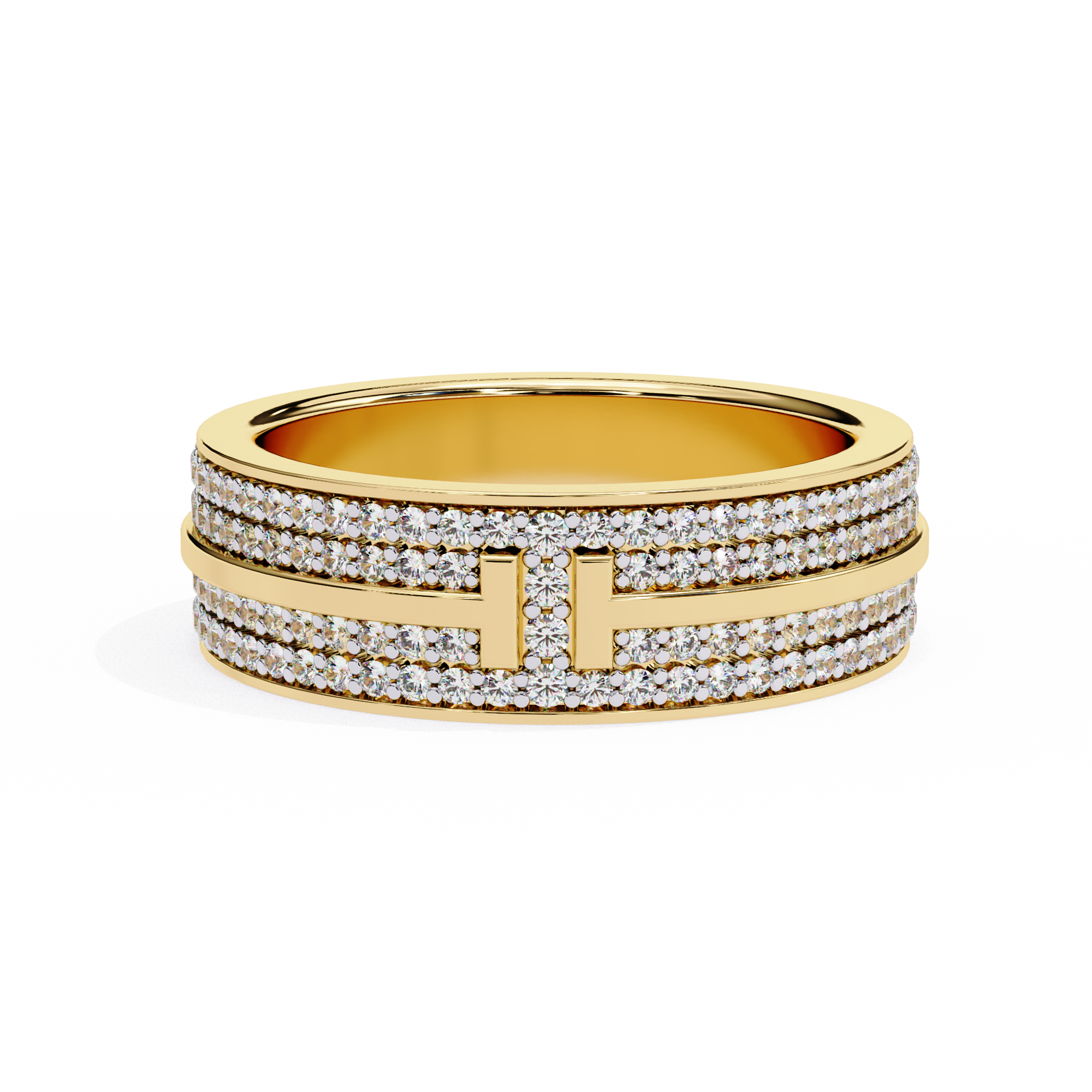 0.81 ct Radiant Unity Band 9k
