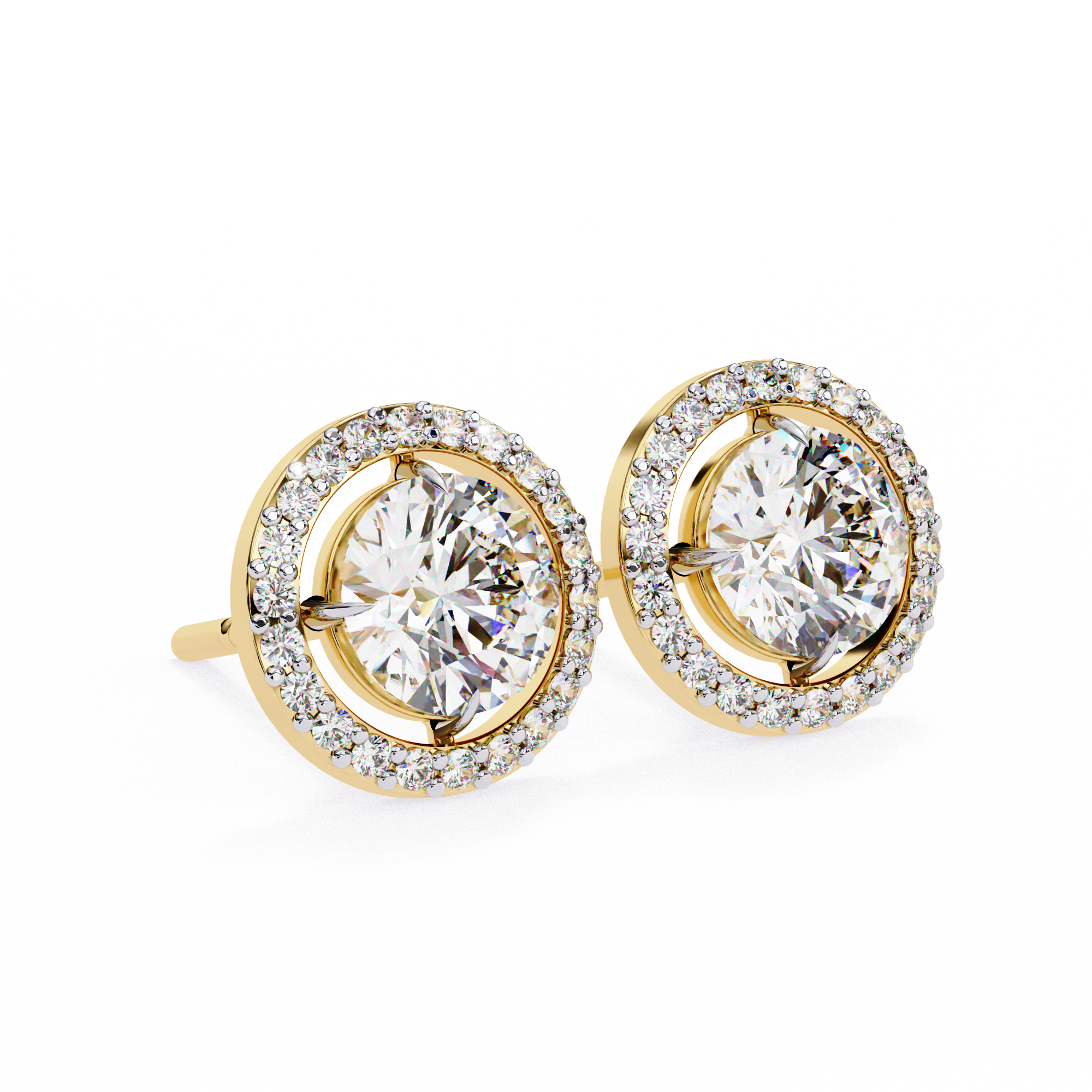 0.92 carat round earring