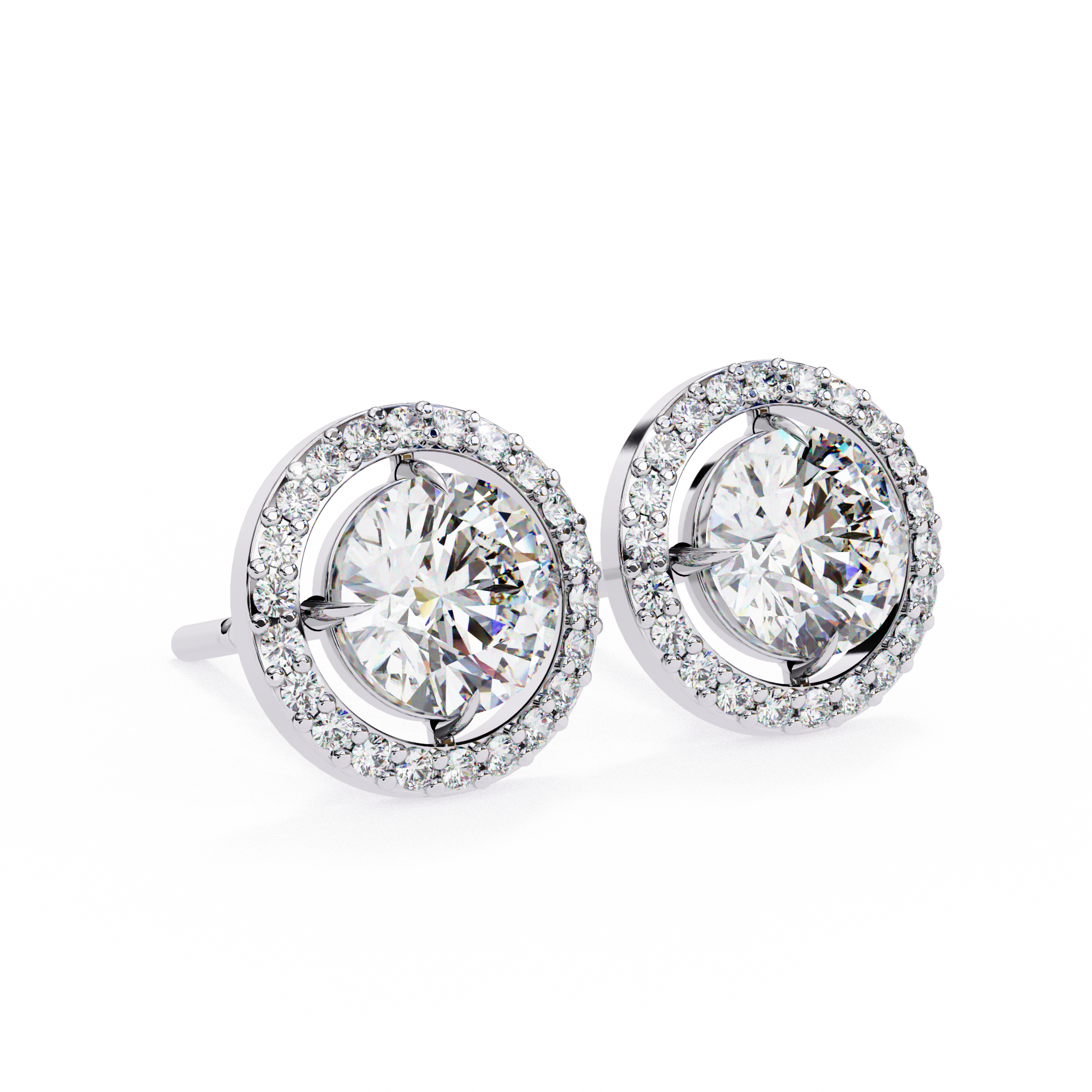 0.92 carat round earring