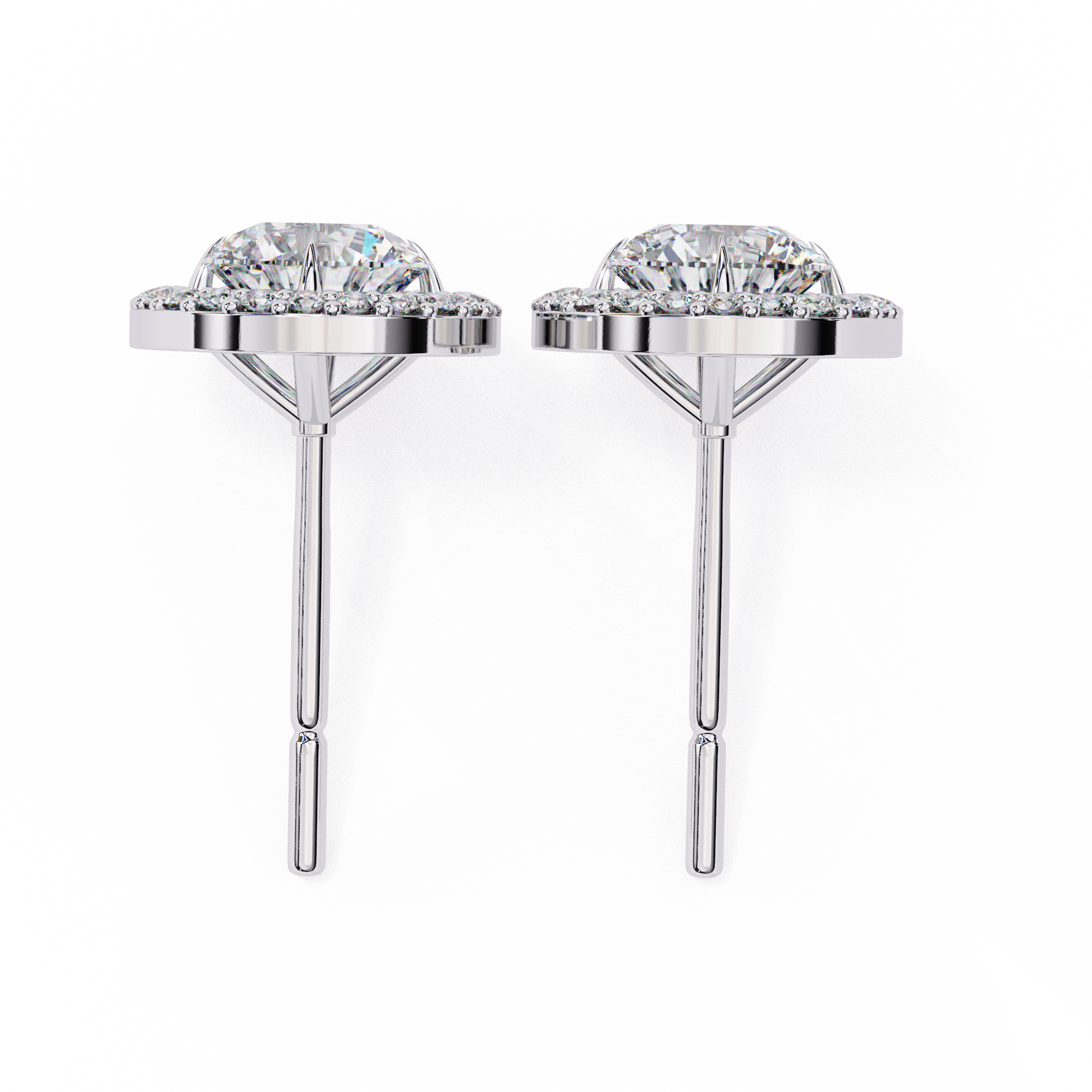 0.92 carat round earring