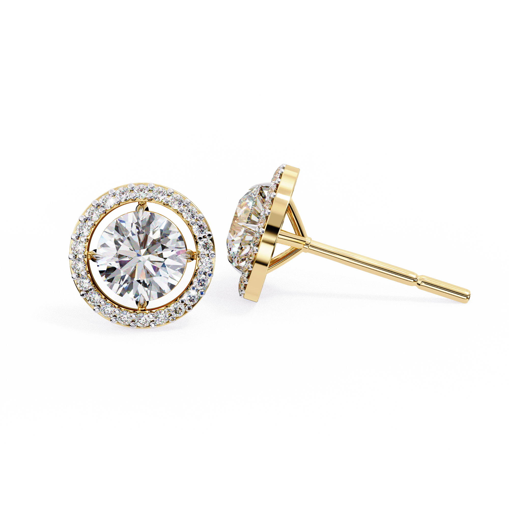 0.92 carat round earring