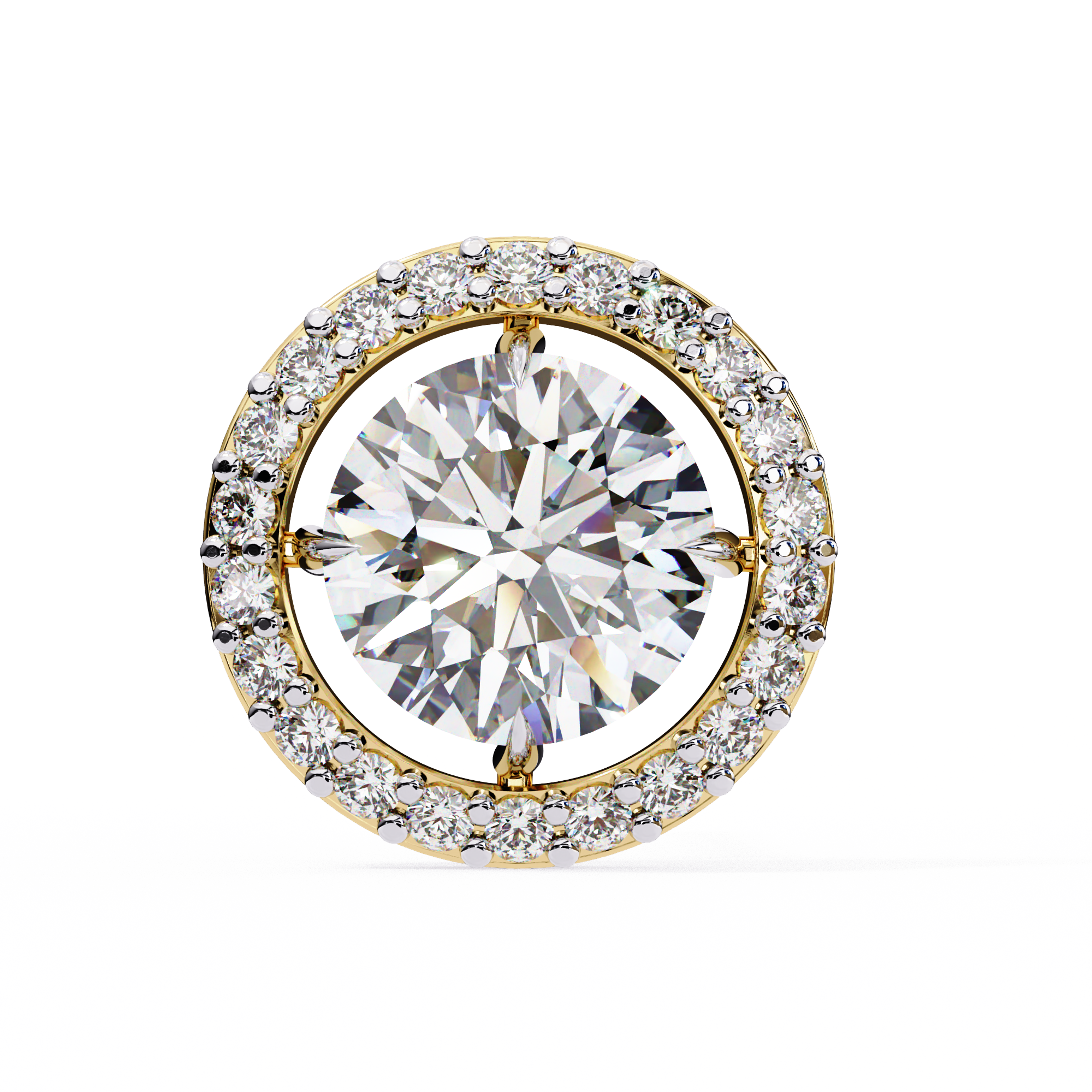 0.92 carat round earring