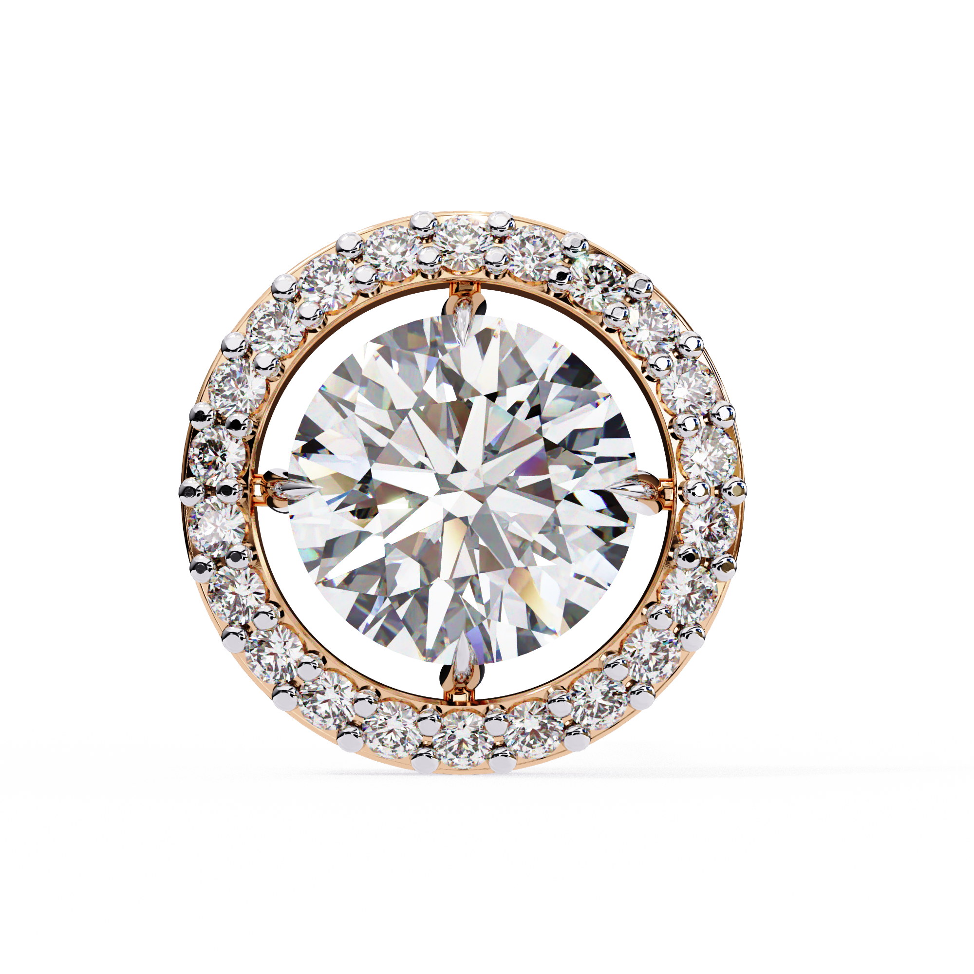 0.92 carat round earring