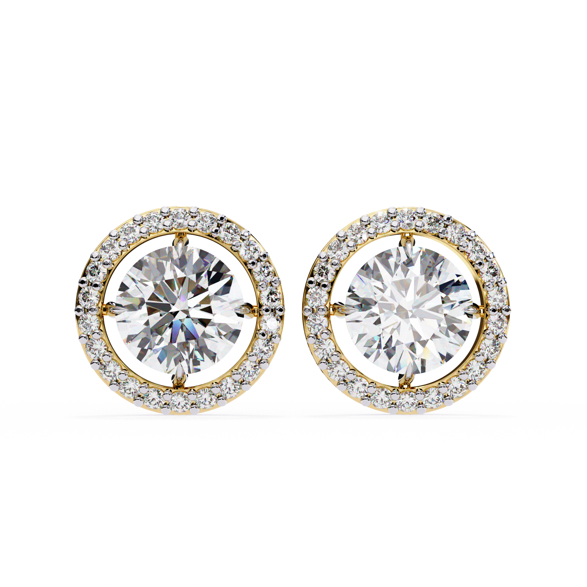 0.92 carat round earring