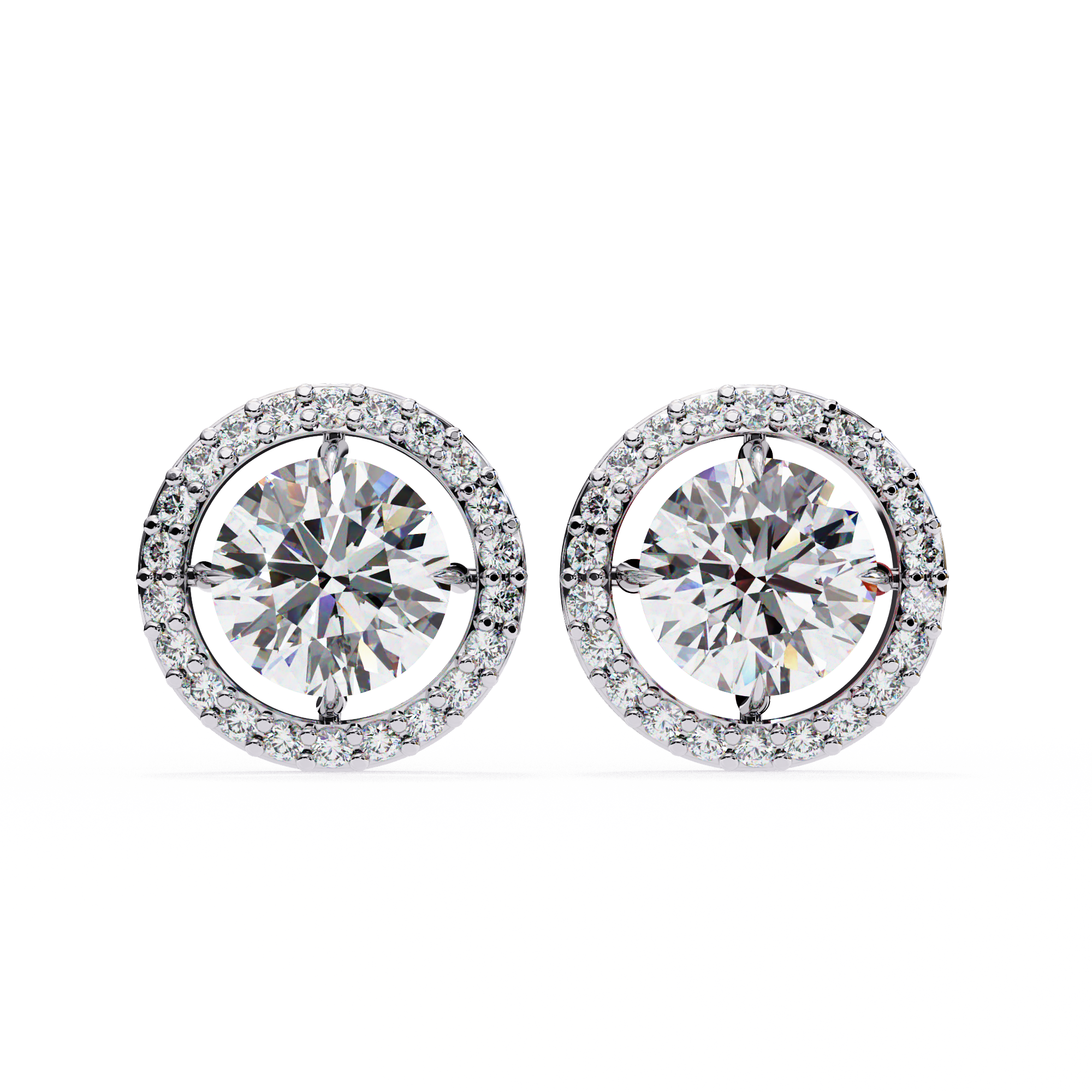 0.92 carat round earring