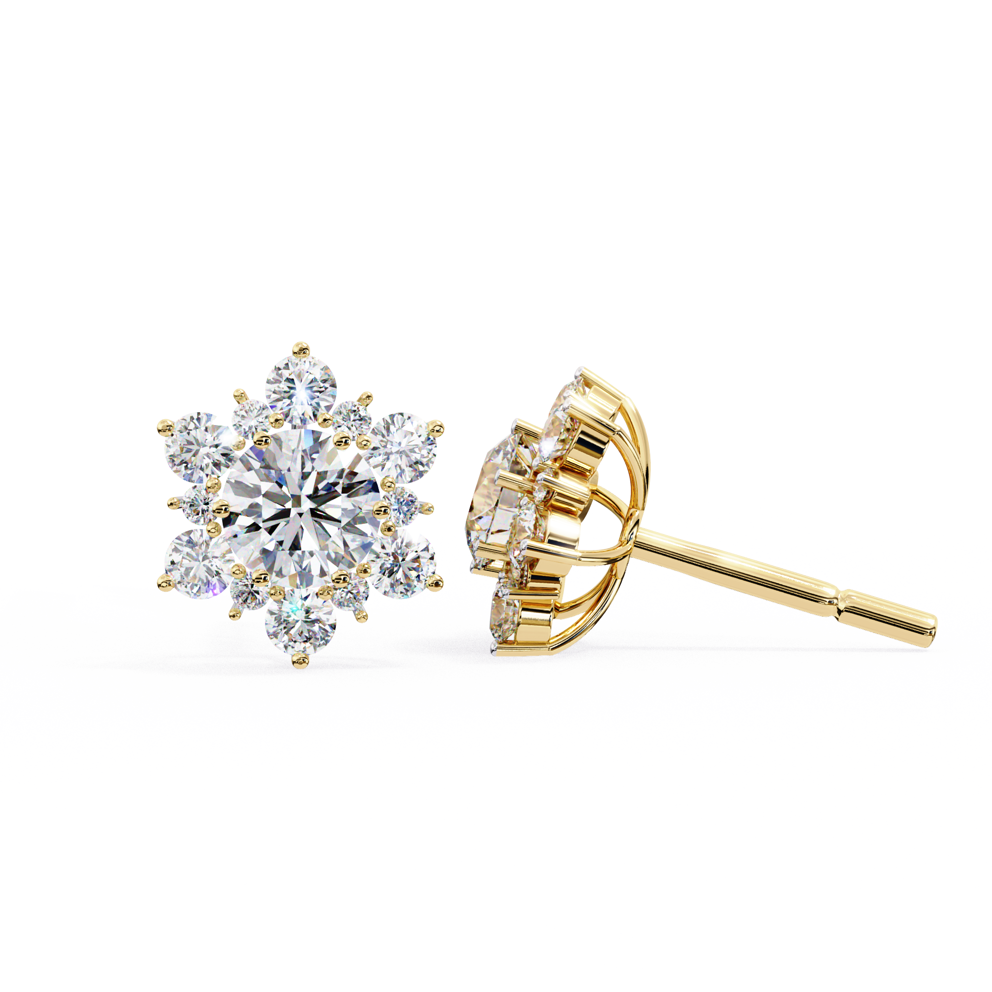 1.45 ct Solar Bloom Earrings 9k