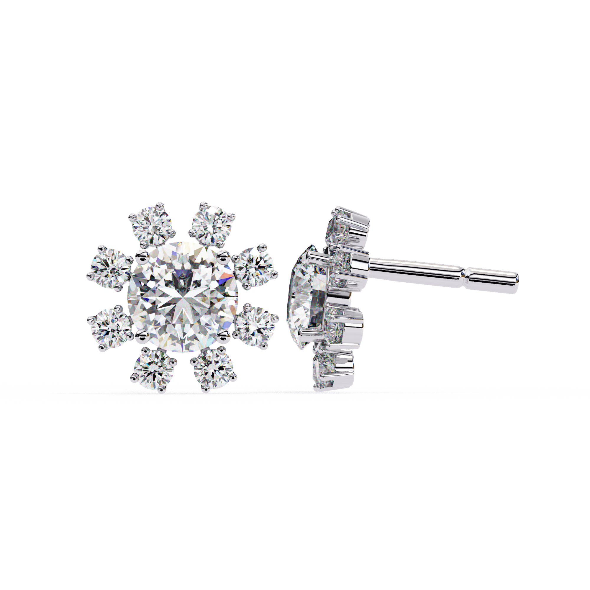 1.22 carat round earring