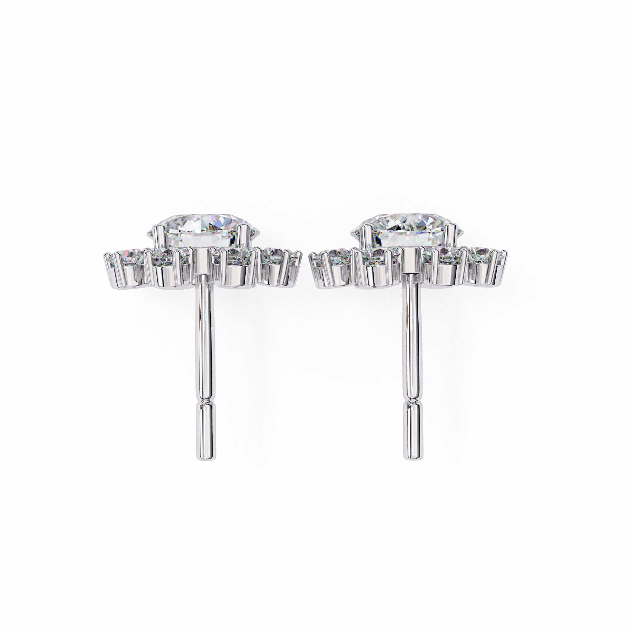 1.22 carat round earring