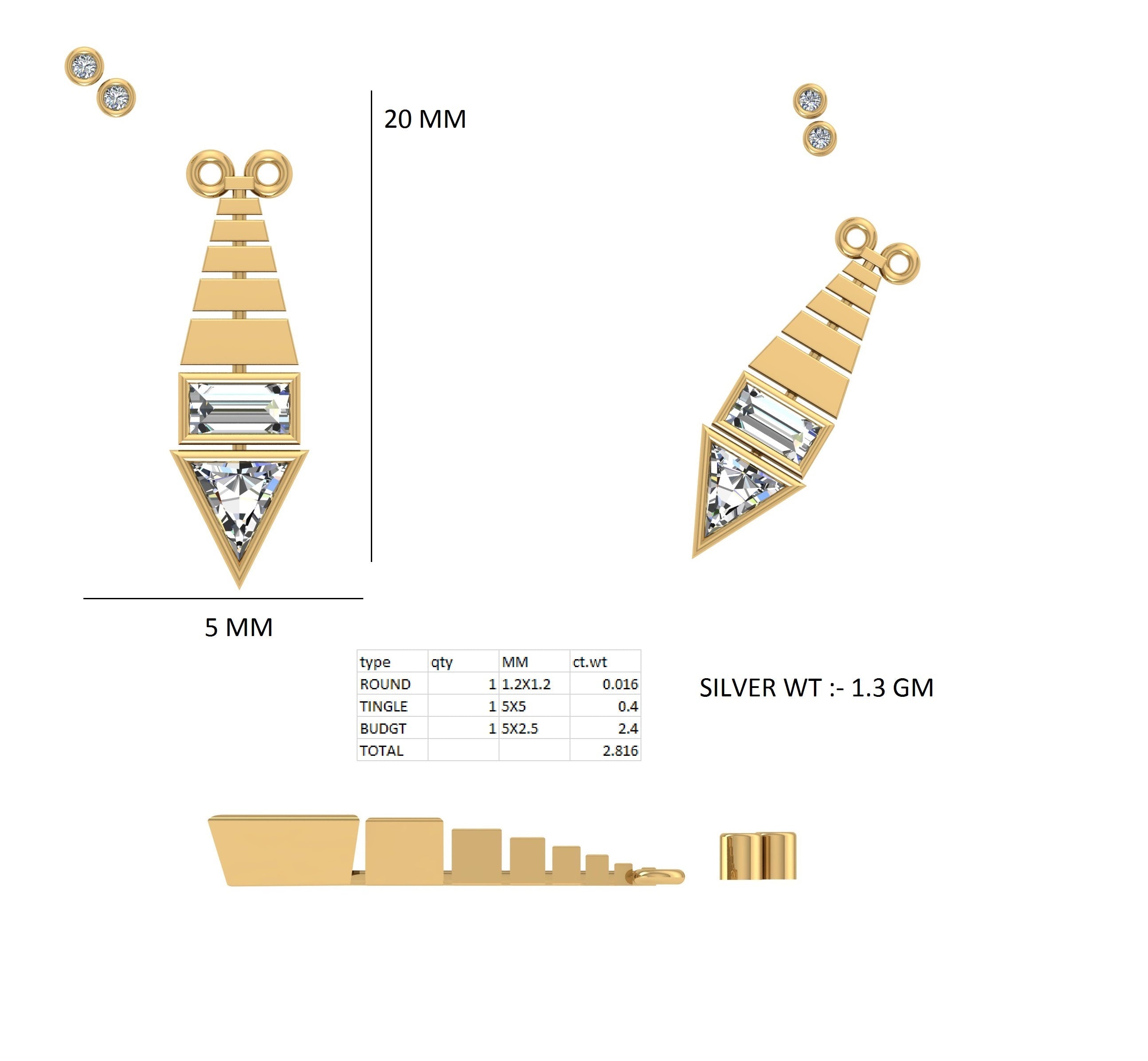 0.62 ct Eterna Prism Pendant 9k
