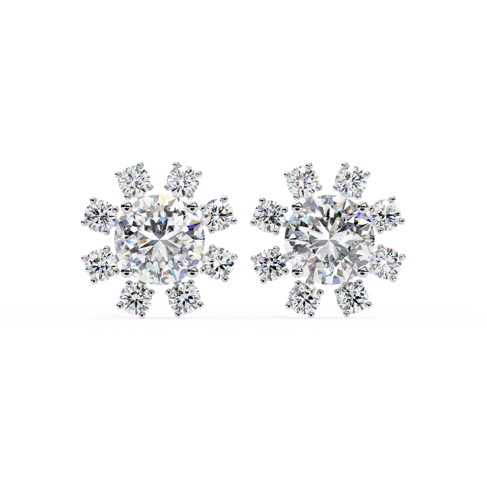 1.22 carat round earring