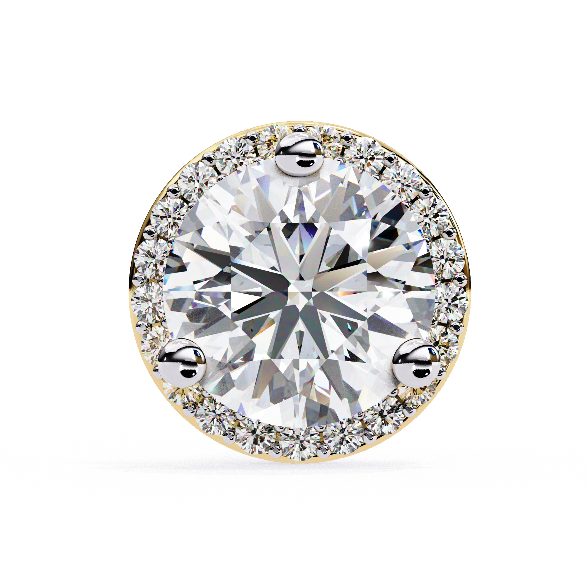 1.95 carat round earring