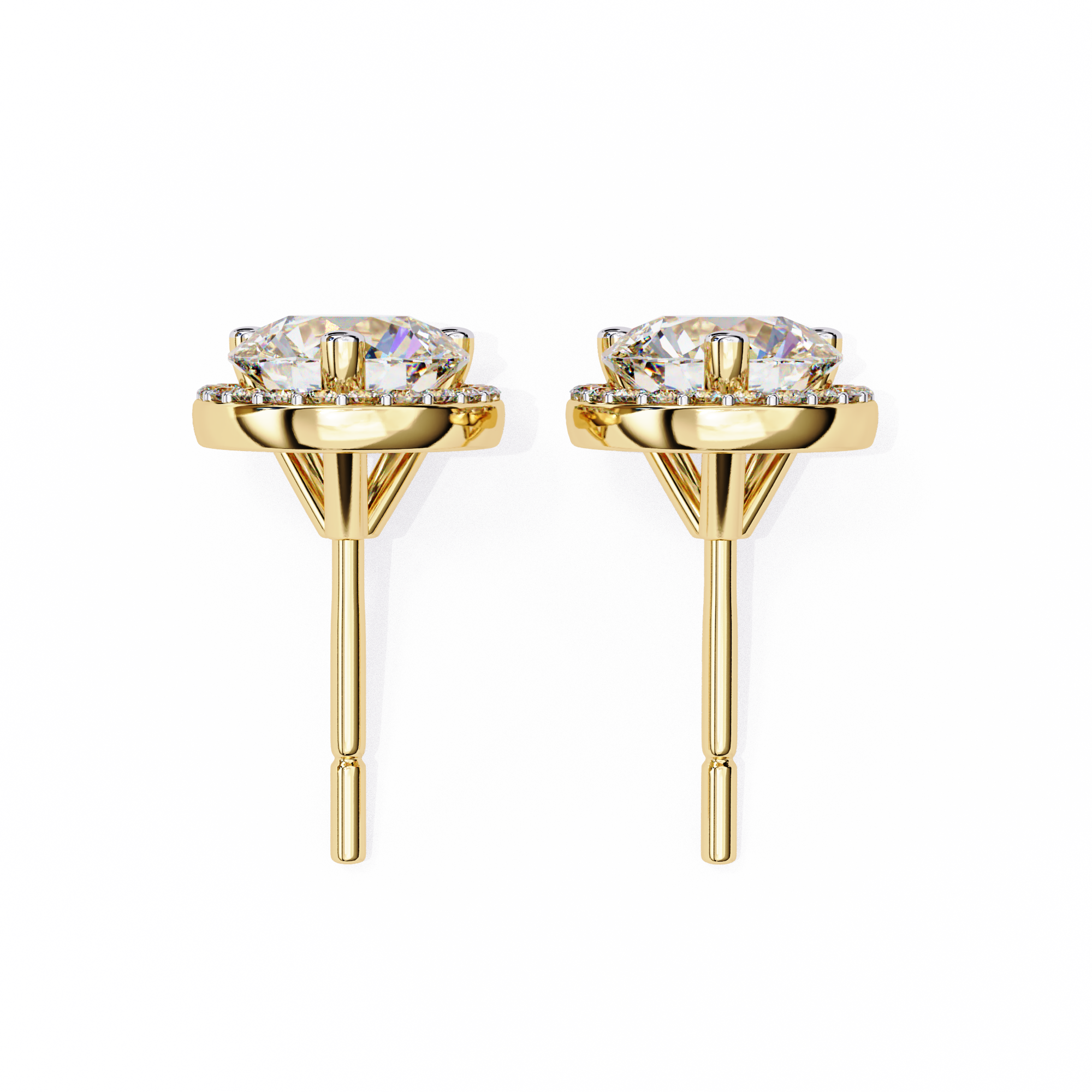 1.95 carat round earring