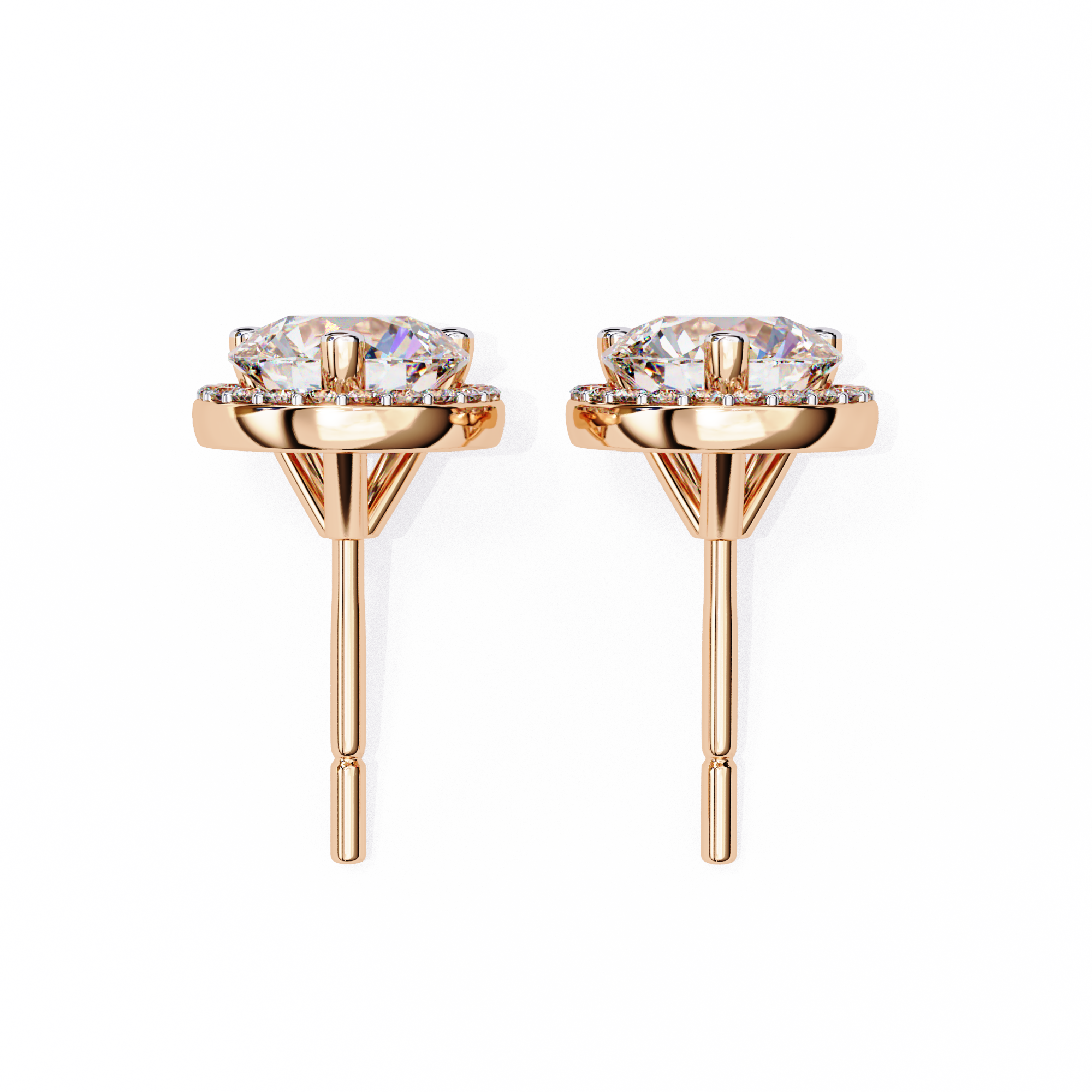 1.95 carat round earring