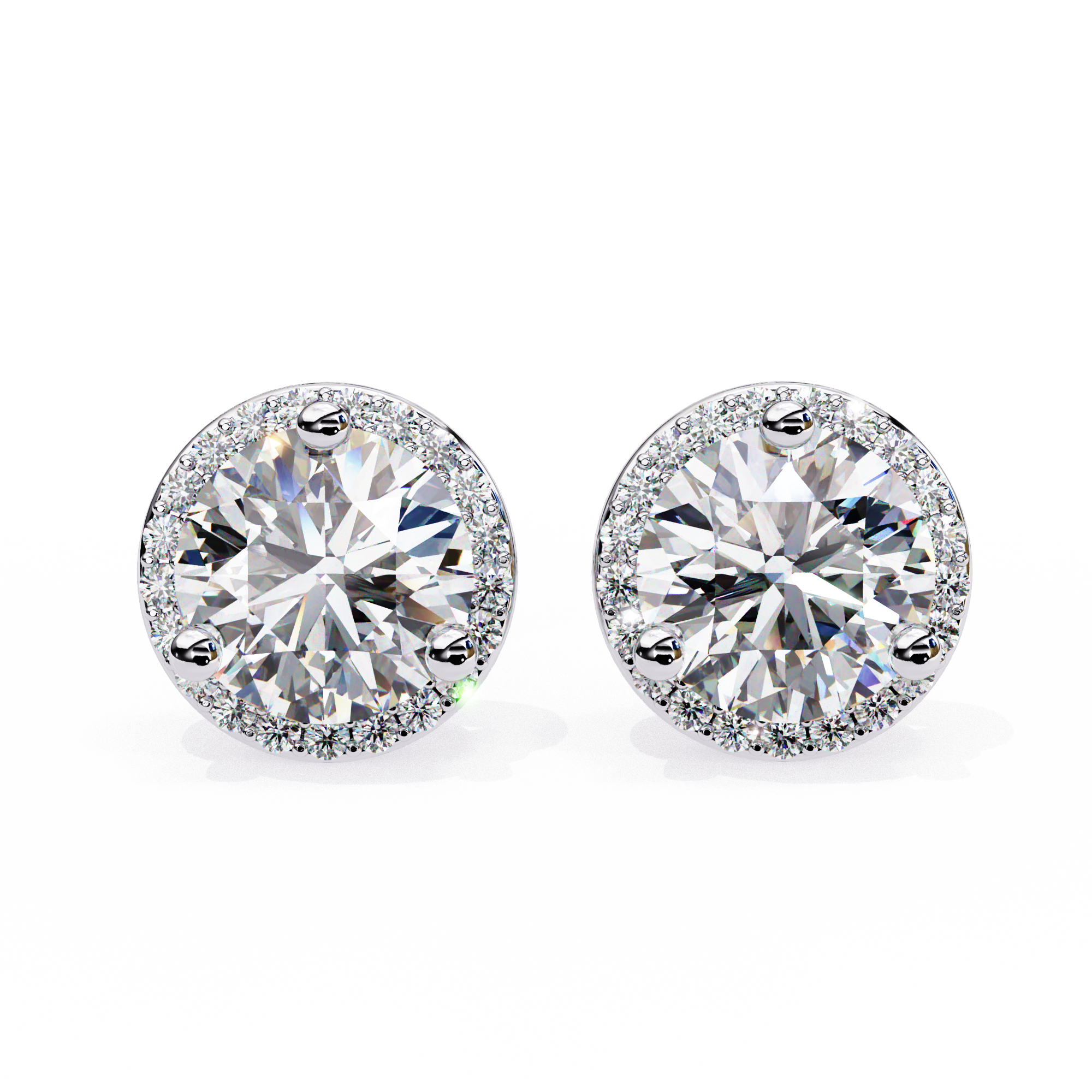 1.95 carat round earring