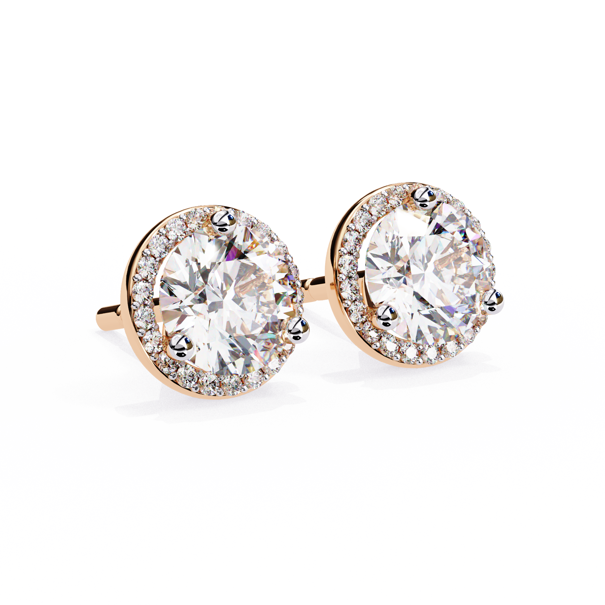 1.95 carat round earring