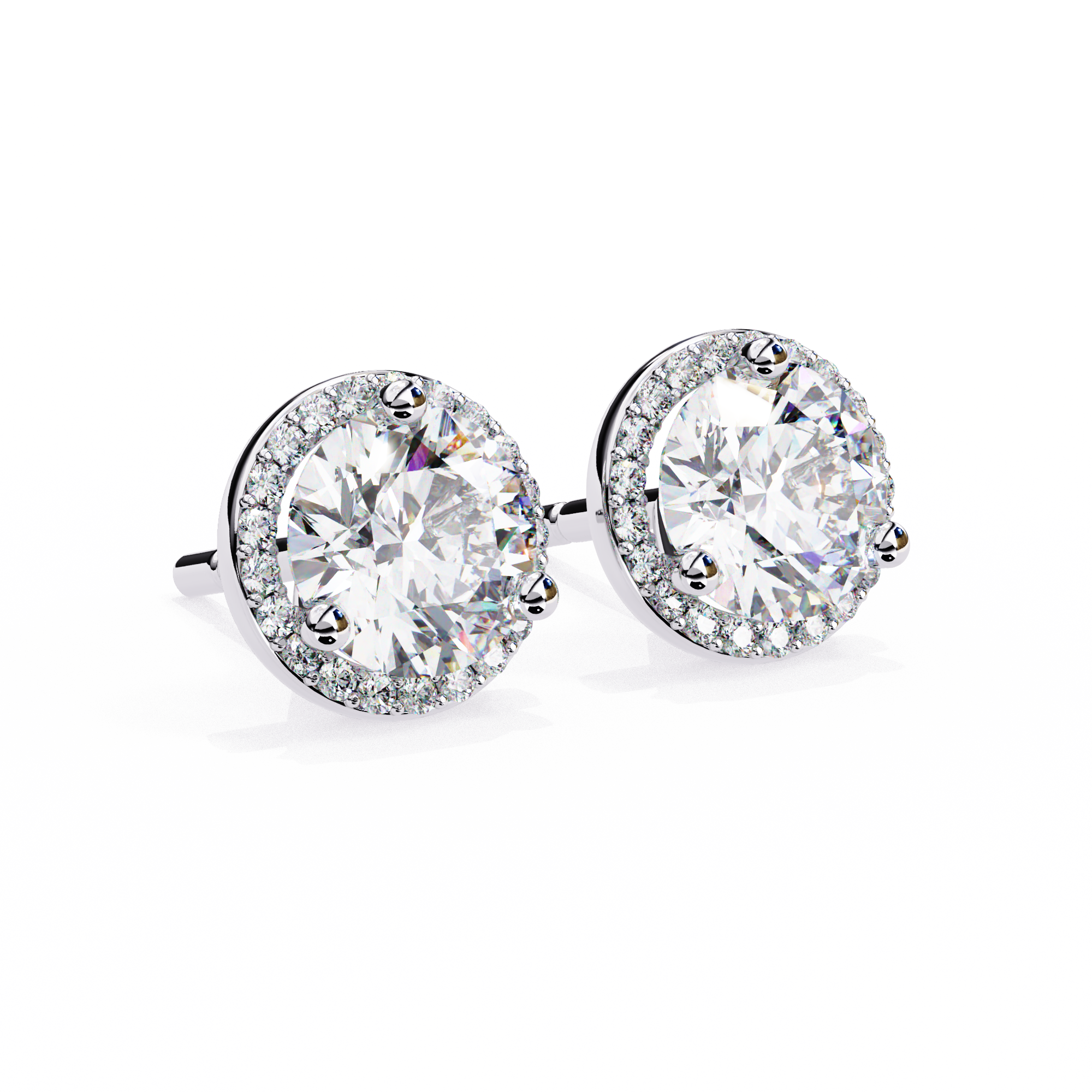 1.95 carat round earring