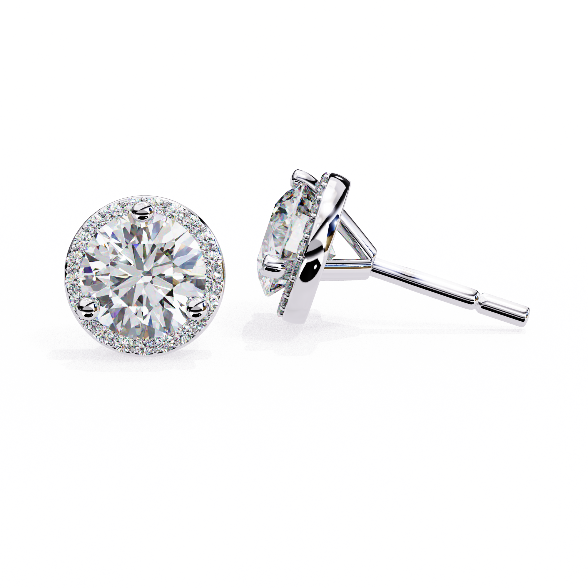 1.95 carat round earring