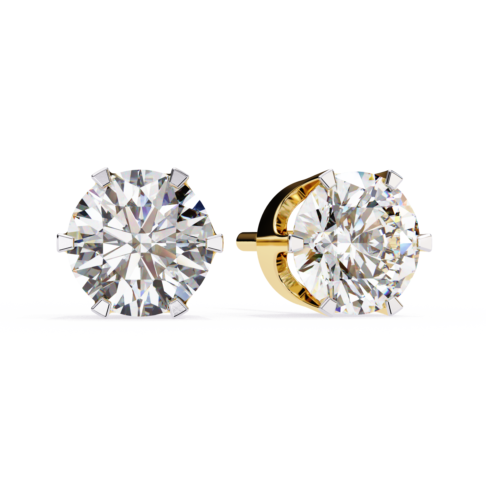 2.57 carat round earring