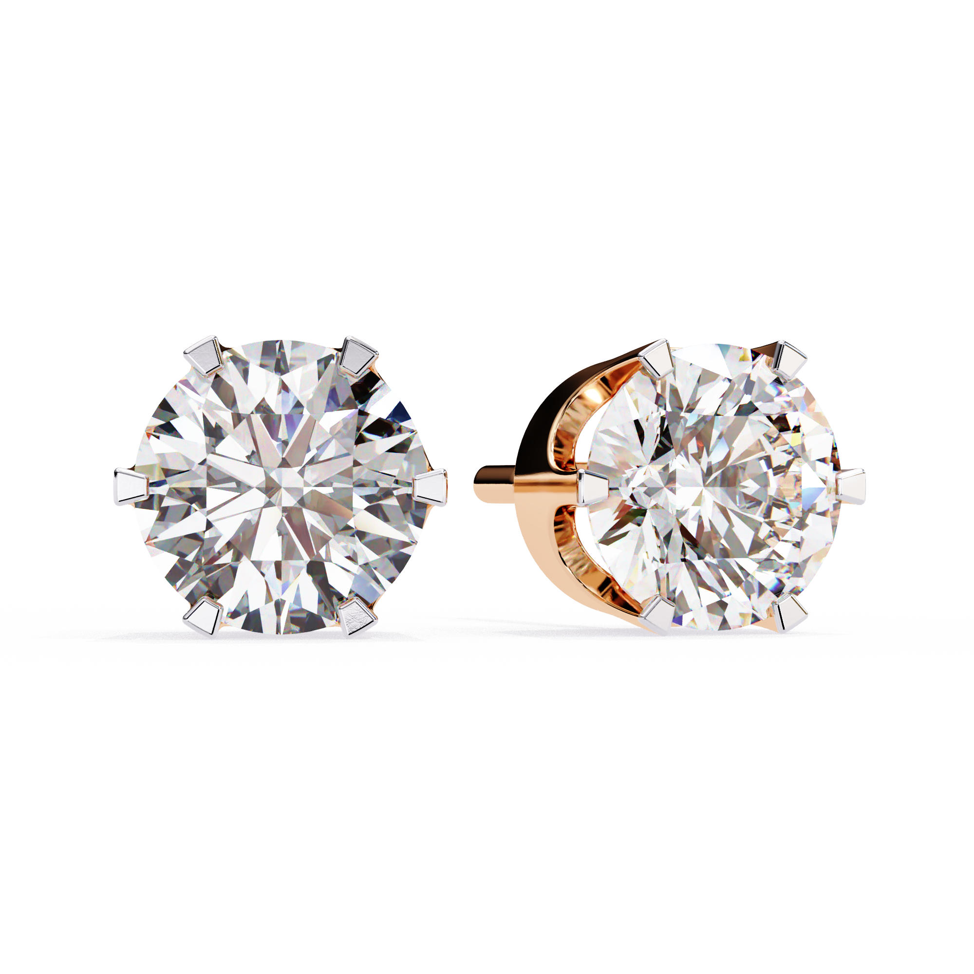 2.57 carat round earring