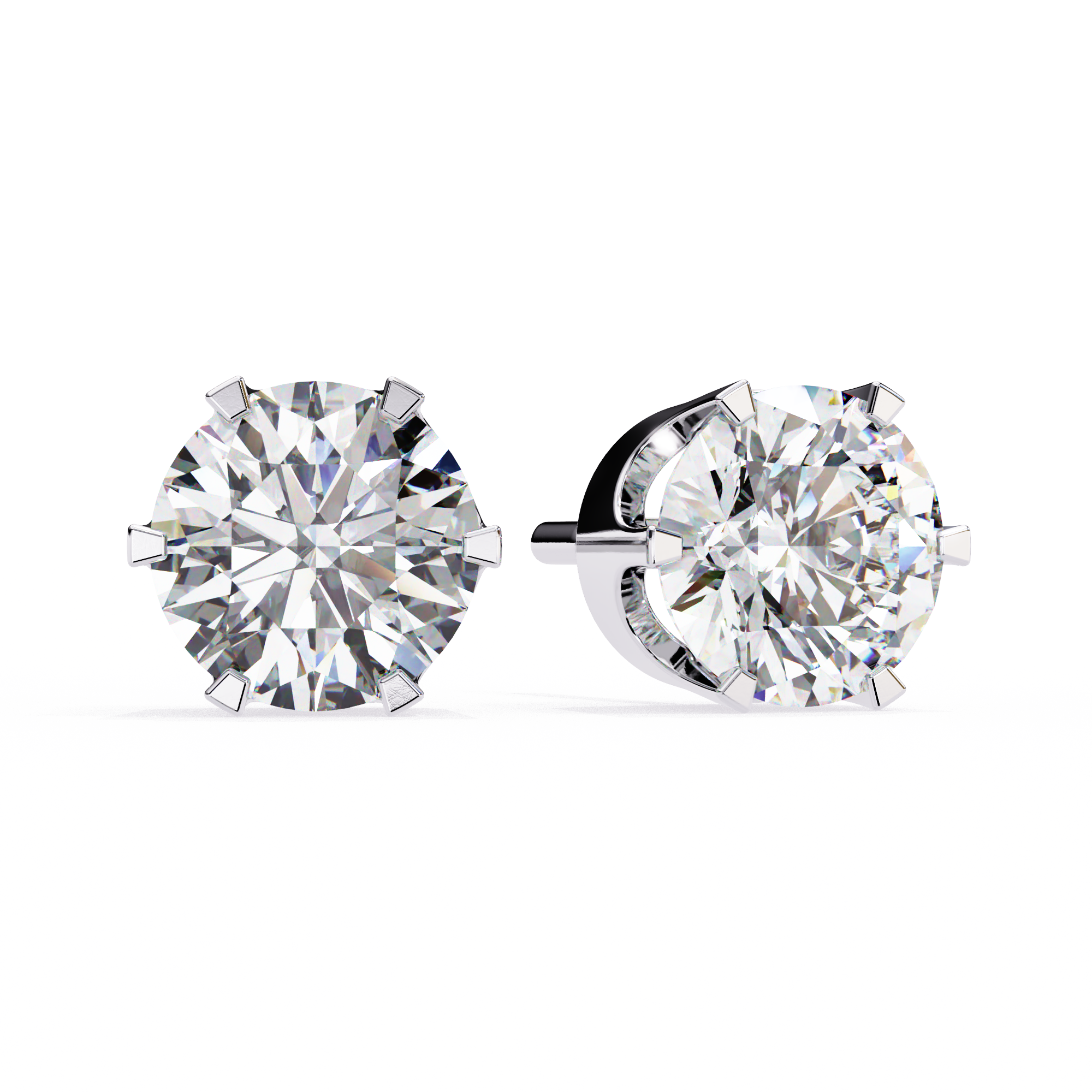 2.57 carat round earring