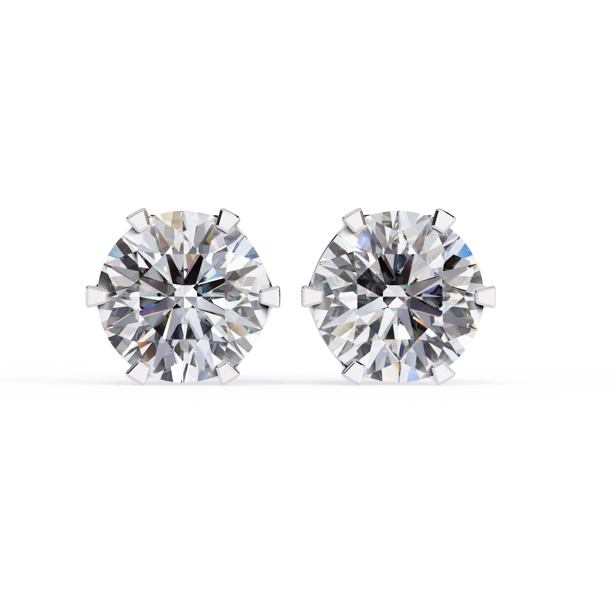 2.57 carat round earring