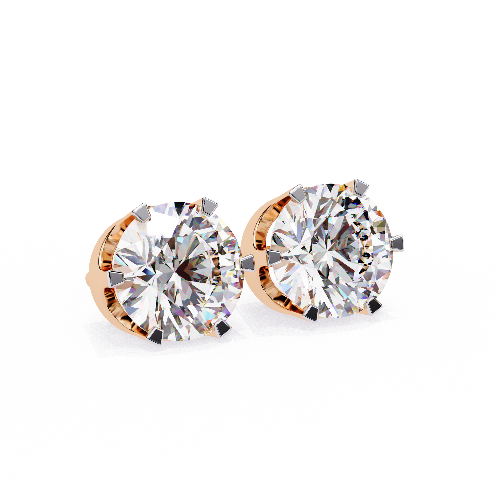 2.57 carat round earring