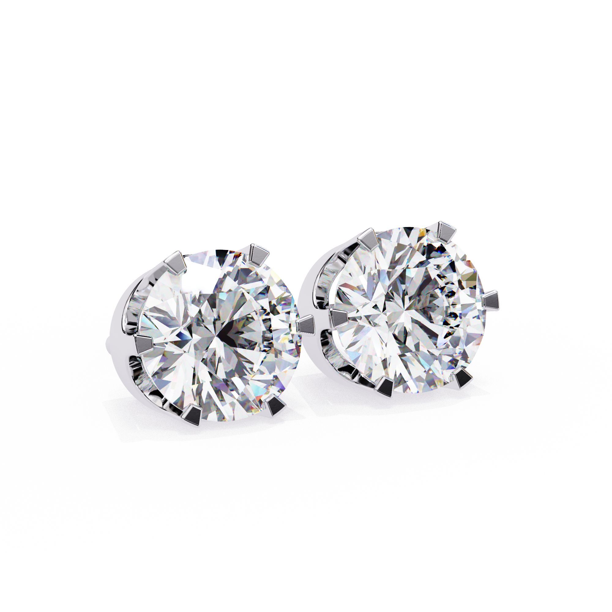 2.57 carat round earring