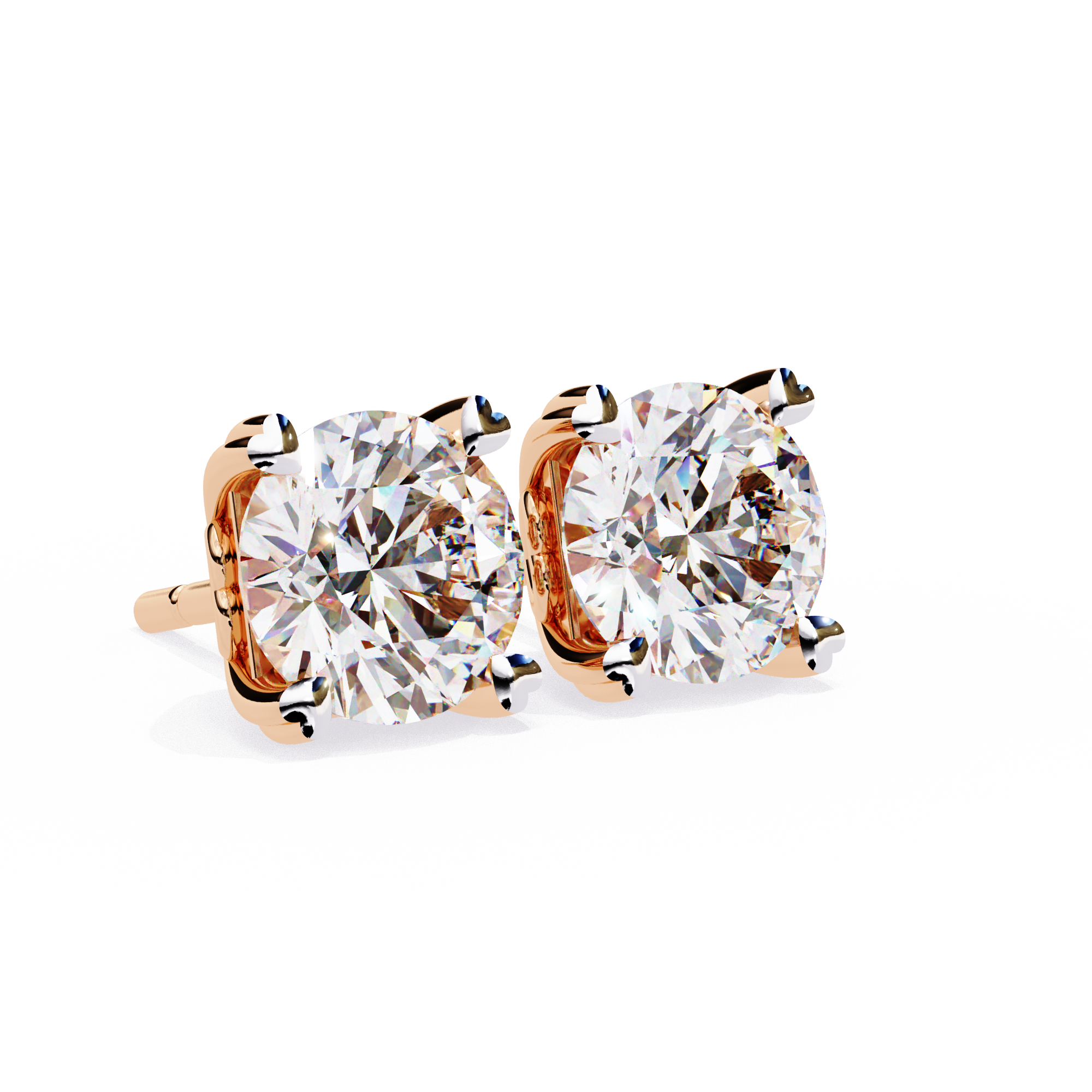 2.57 carat round earring