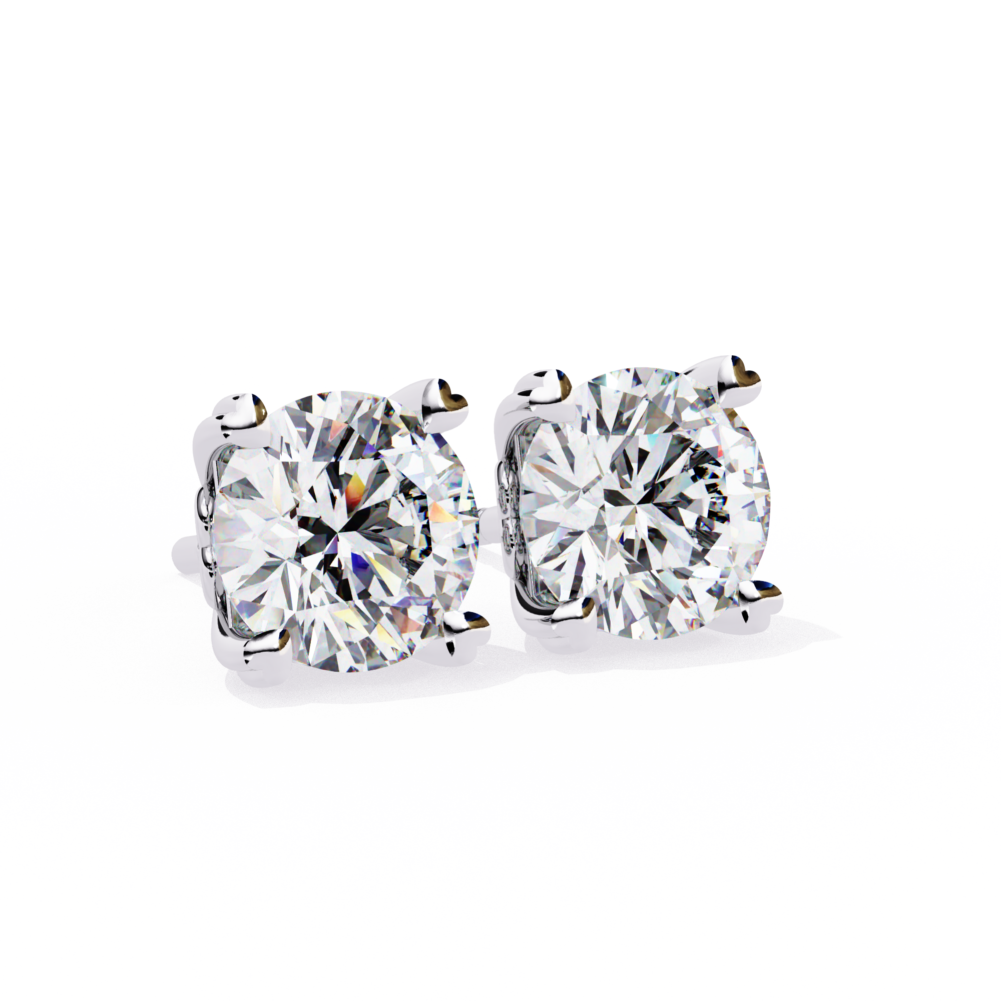 2.57 carat round earring