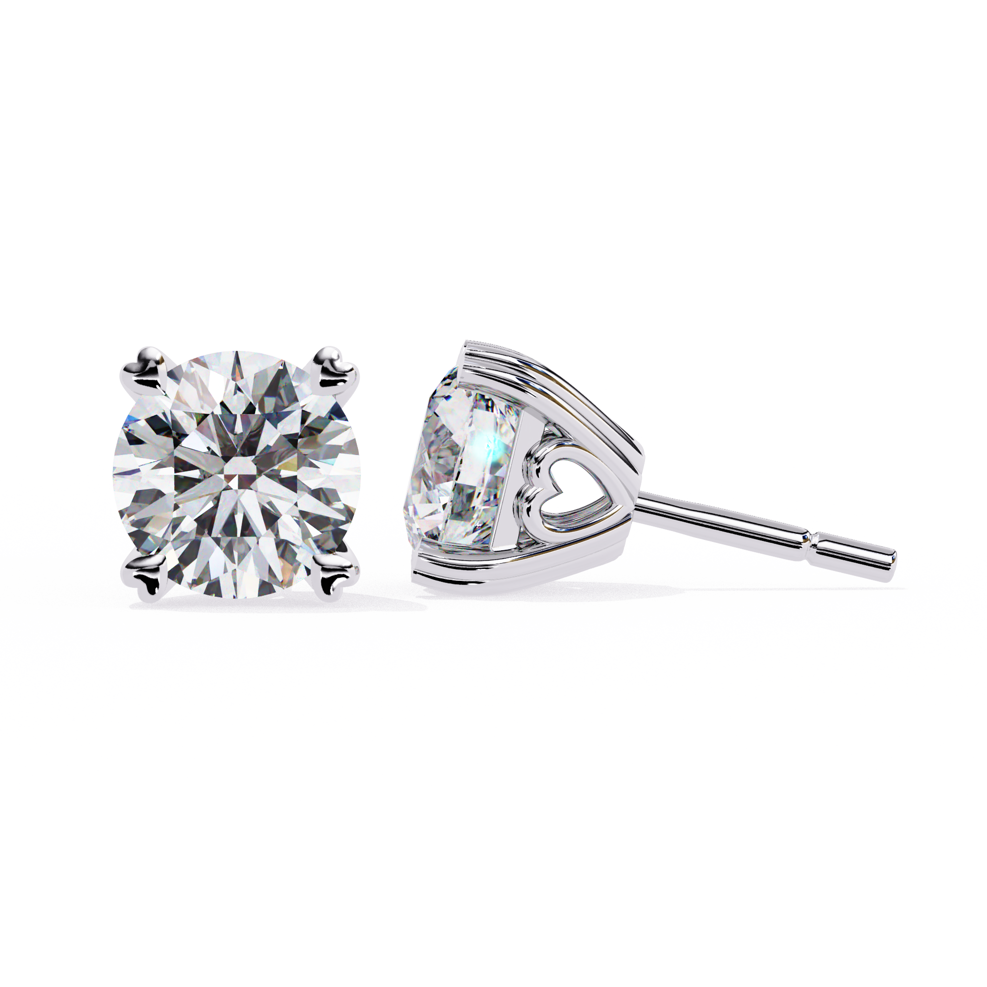 2.57 carat round earring